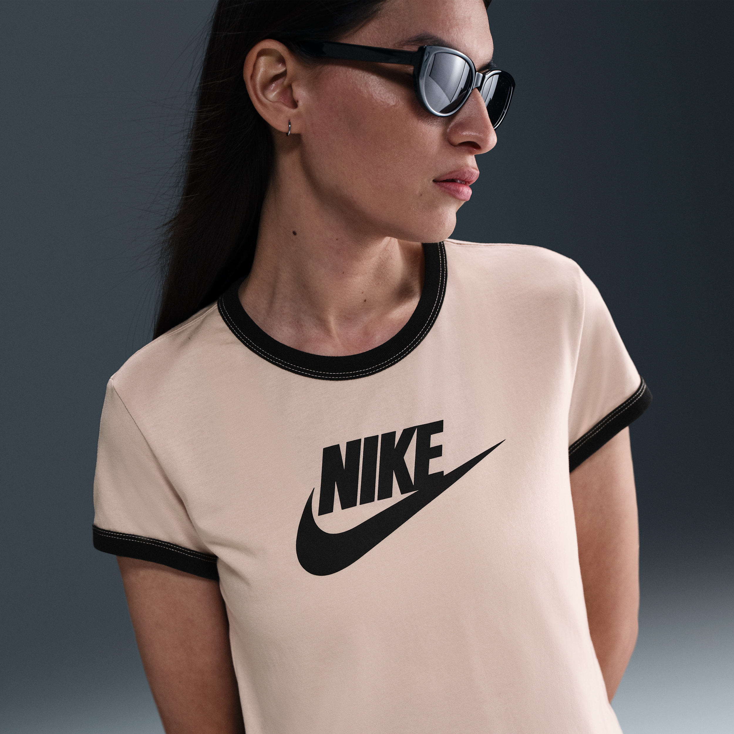 Nike Women's Sportswear Short-sleeve Ringer T-shirt In Brown