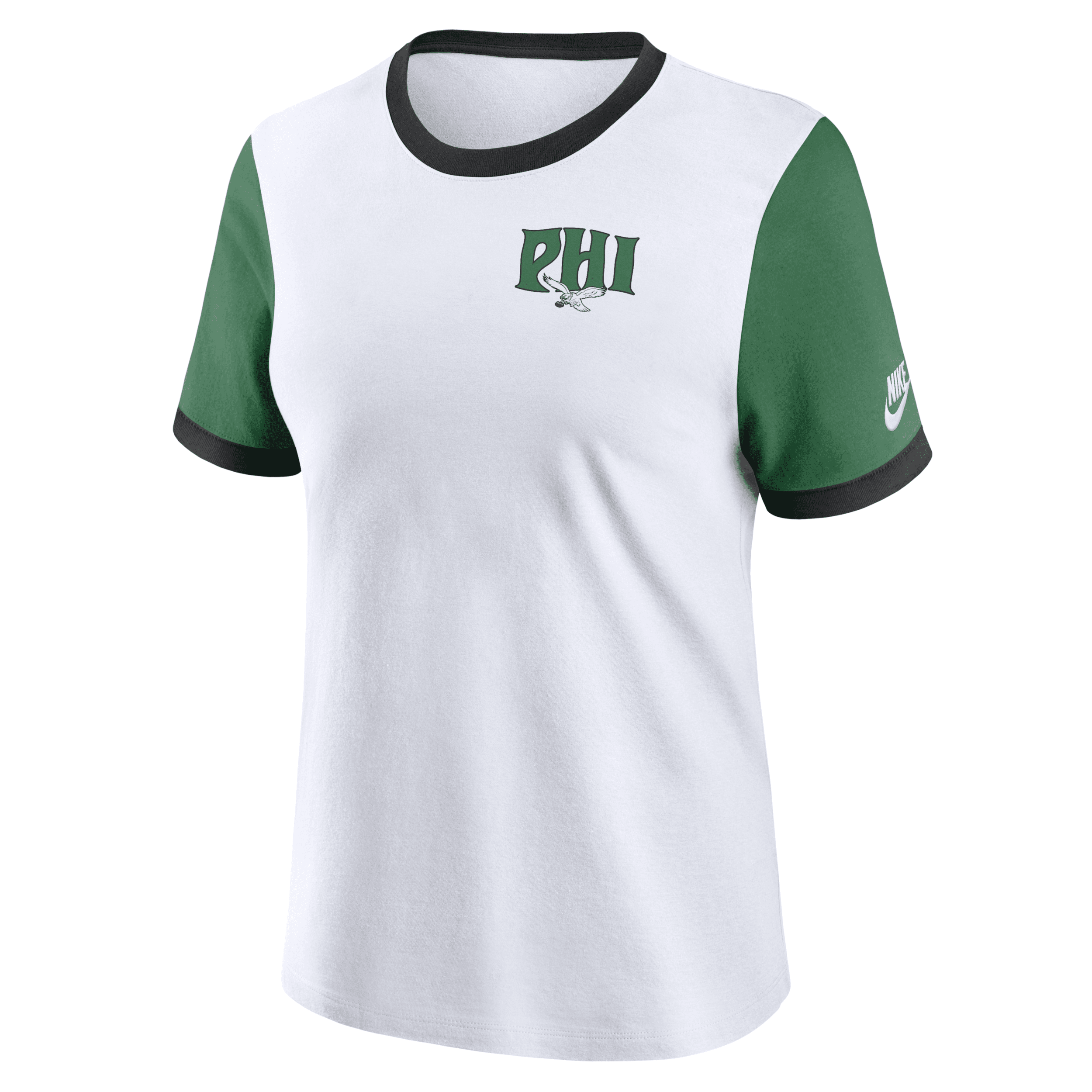 Nike Philadelphia Eagles Rewind  Women's Nfl Ringer T-shirt In White