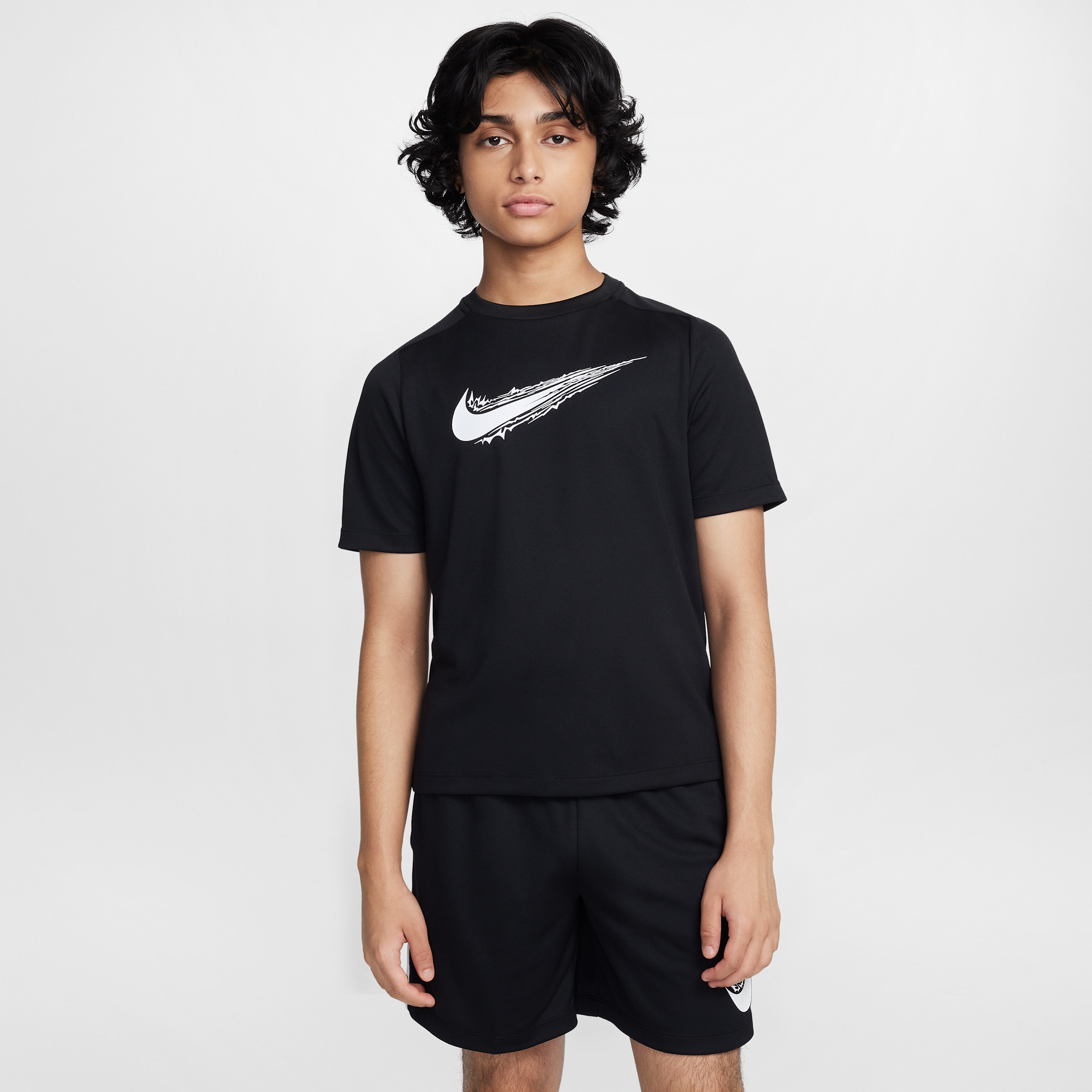 Nike Multi Big Kids' (boys') Dri-fit Short-sleeve Top In Black