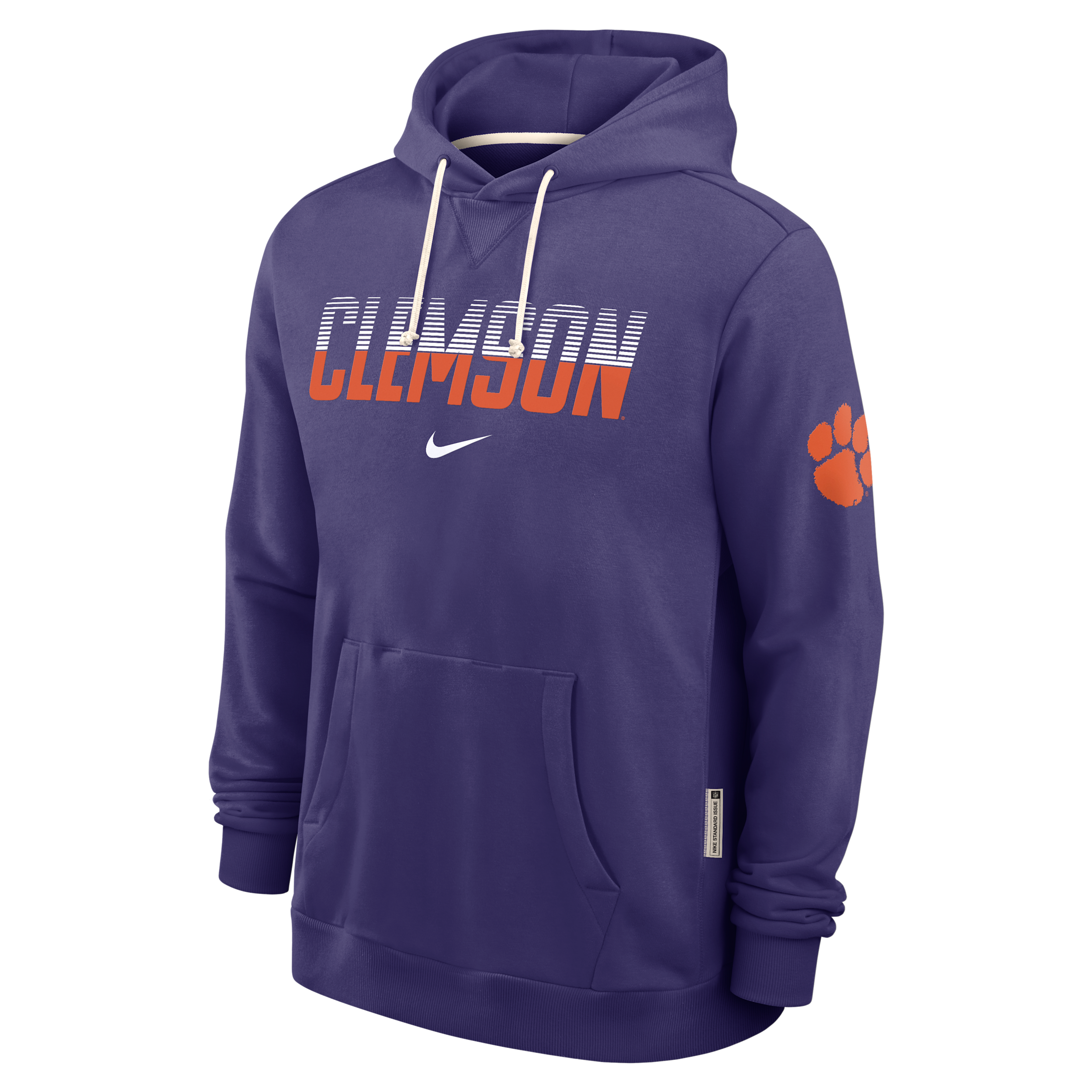 Clemson Sideline Standard Issue Nike Men's Dri-FIT College Pullover Hoodie in Purple | 03AZ52MCLN-8DF
