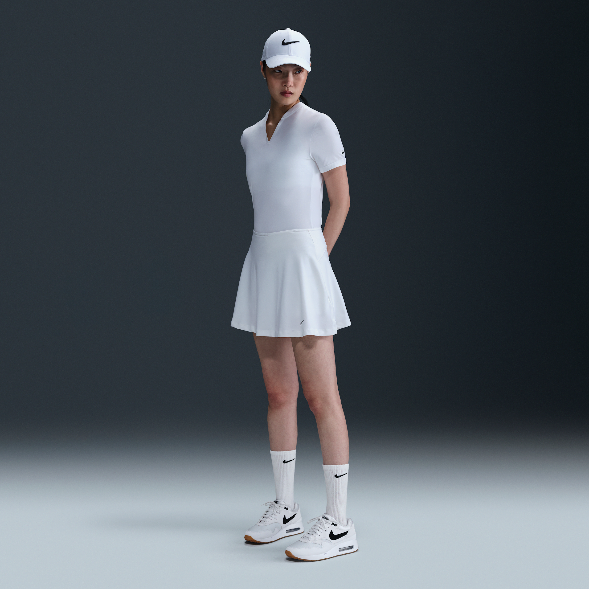 Nike Women's Tour Dri-fit Flouncy Golf Skirt In White