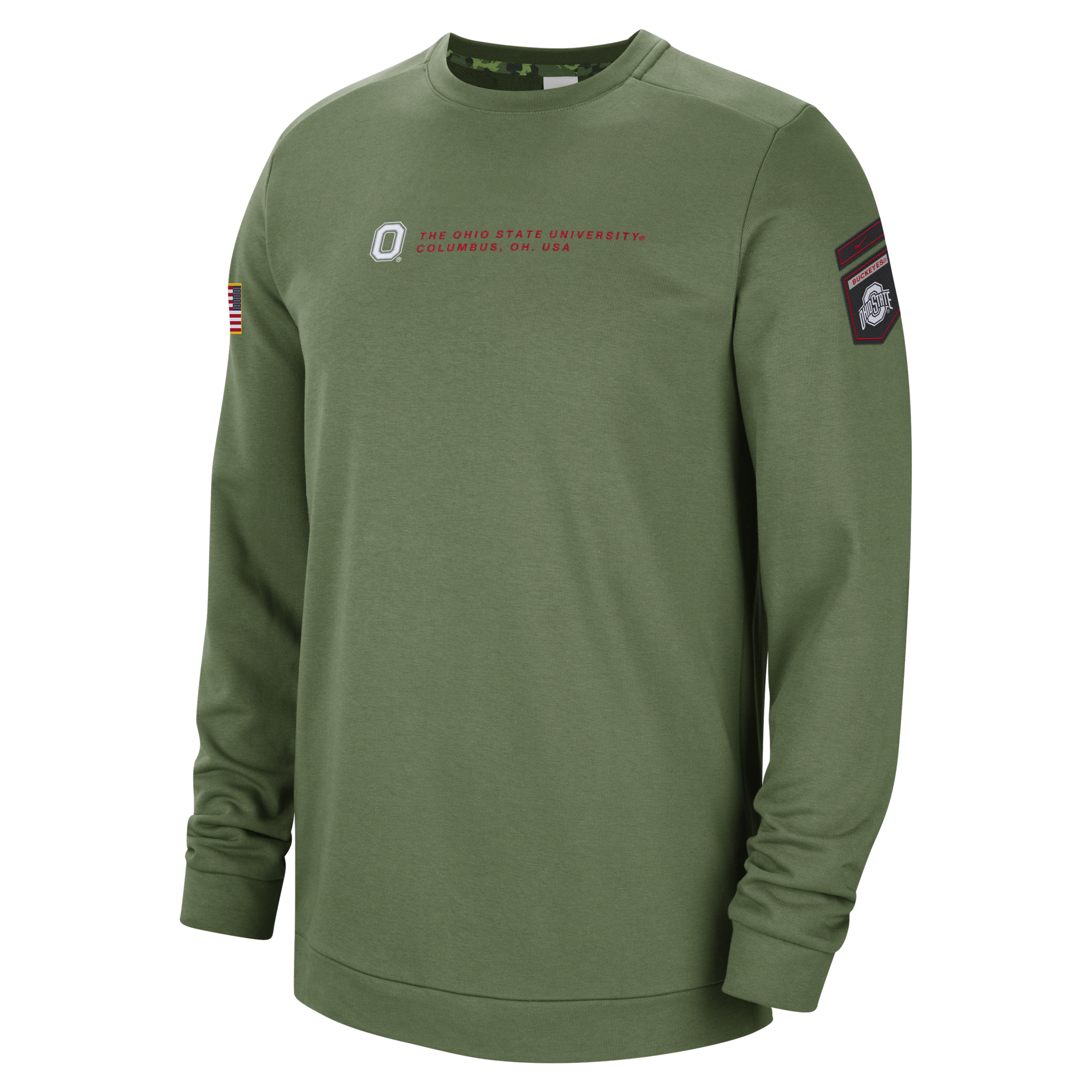 Shop Nike Men's College Dri-fit (ohio State) Crew-neck Sweatshirt In Green