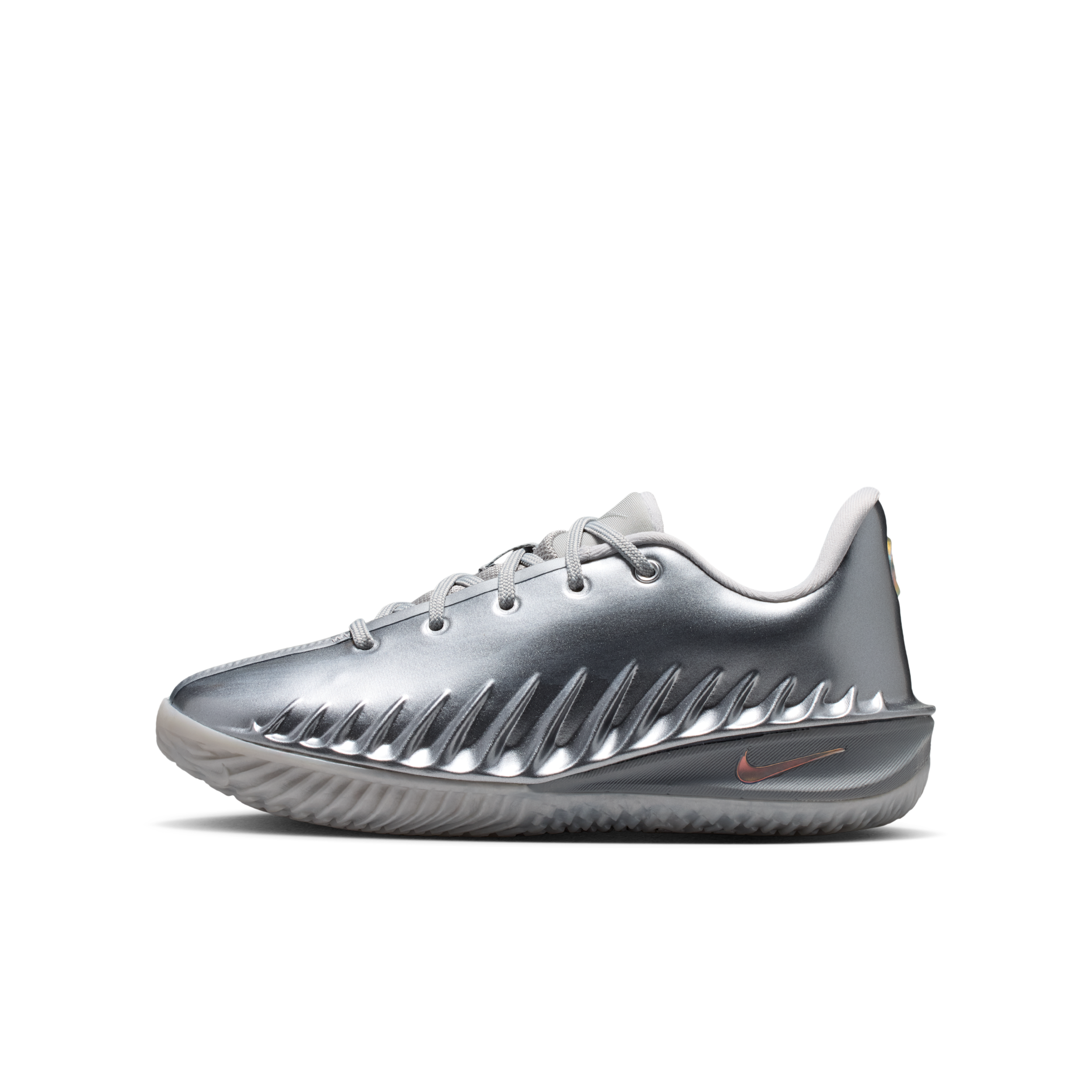 Nike Kids' Grade School G.T. Cut 4 'Chrome' Basketball Shoes, Size 3.5, Metallic Silver/Iron Grey