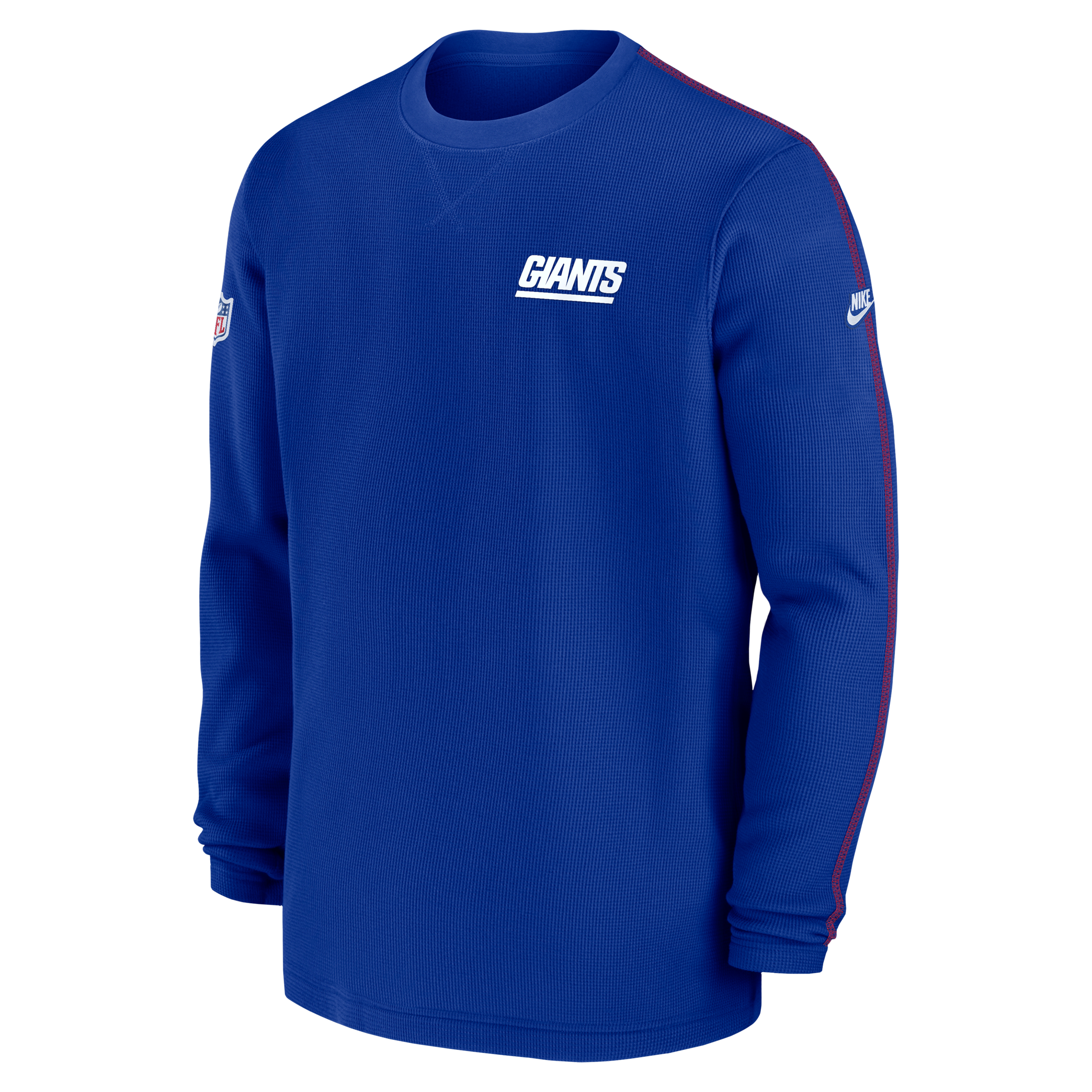 New York Giants Logo Coach Menâs Nike Men's NFL Long-Sleeve Top in Blue | 02FA0BO8Q8I-9BM