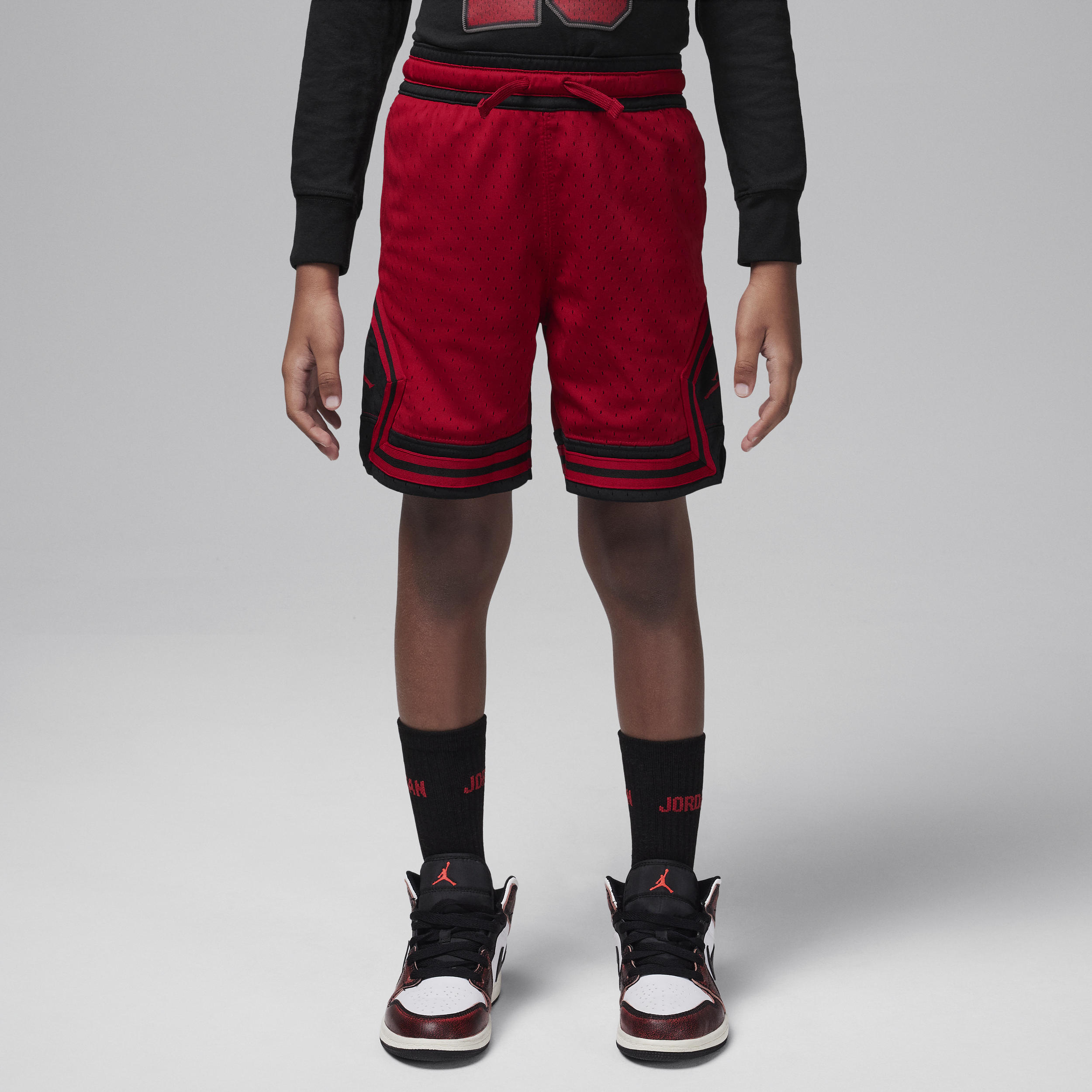 Jordan Little Kids' Dri-FIT Sport Diamond Shorts in Red | 85D313-R78