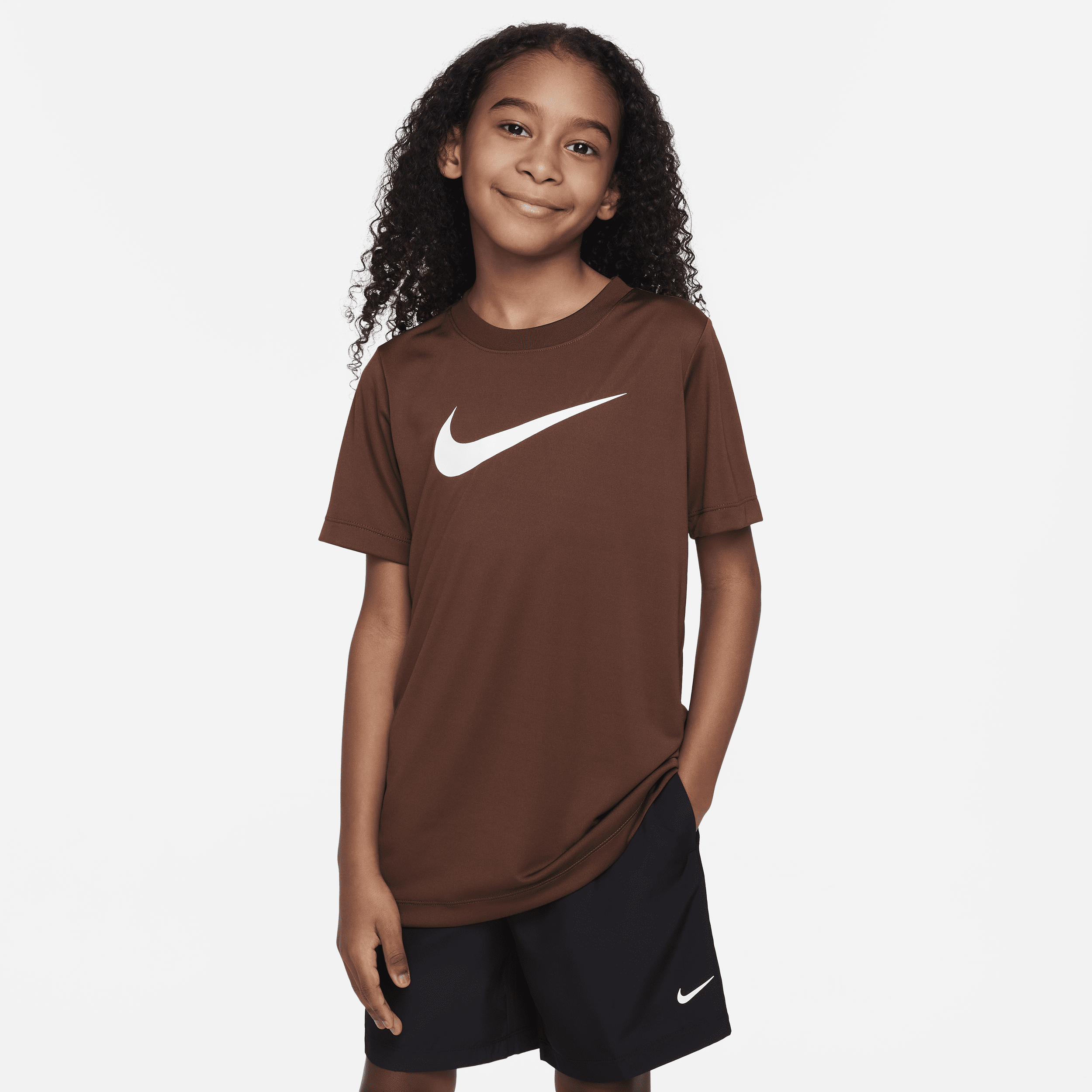 Nike Dri-fit Legend Big Kids' (boys') T-shirt In Brown
