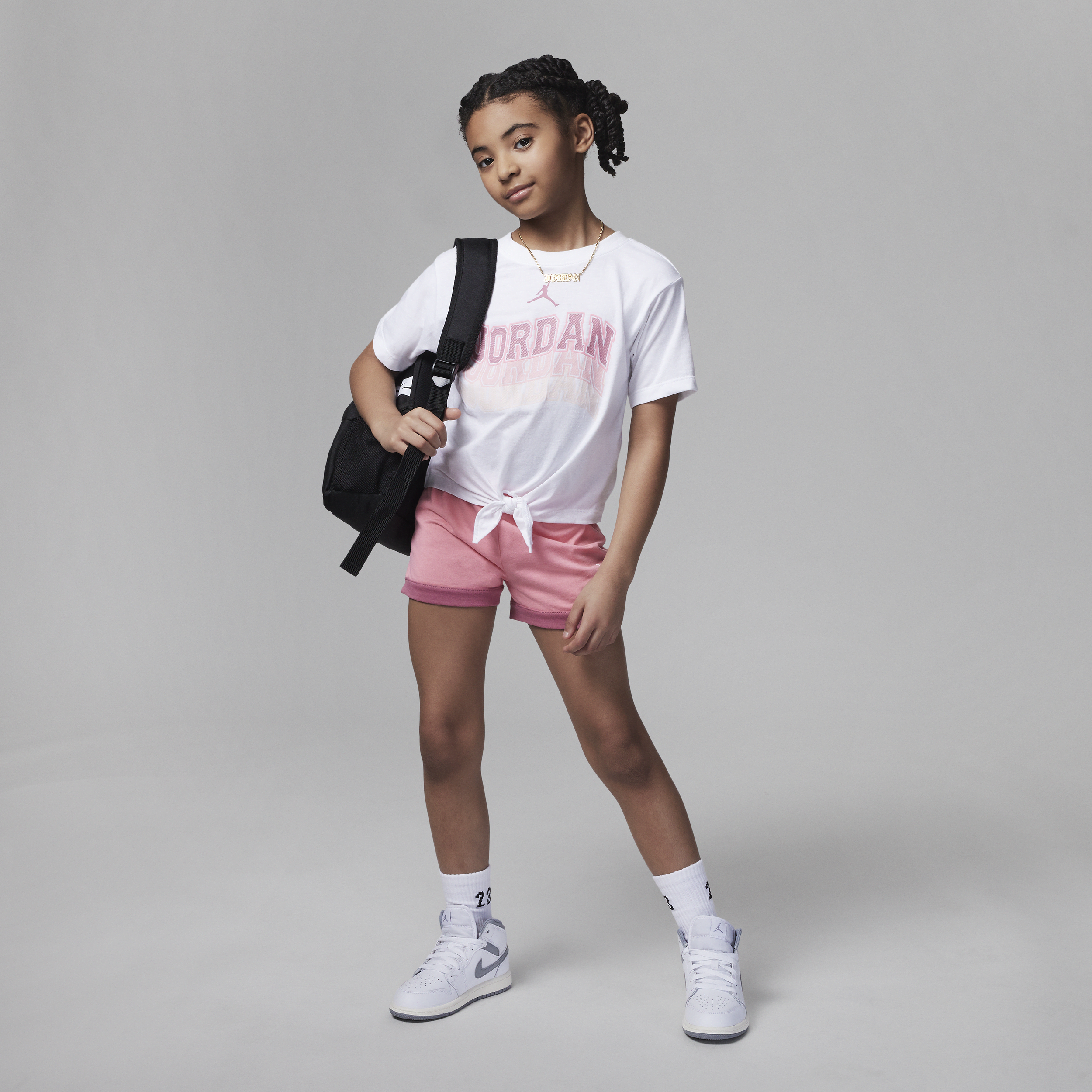 Jordan Wave Icon Play Shorts Set Little Kids' 2-piece Set In Pink