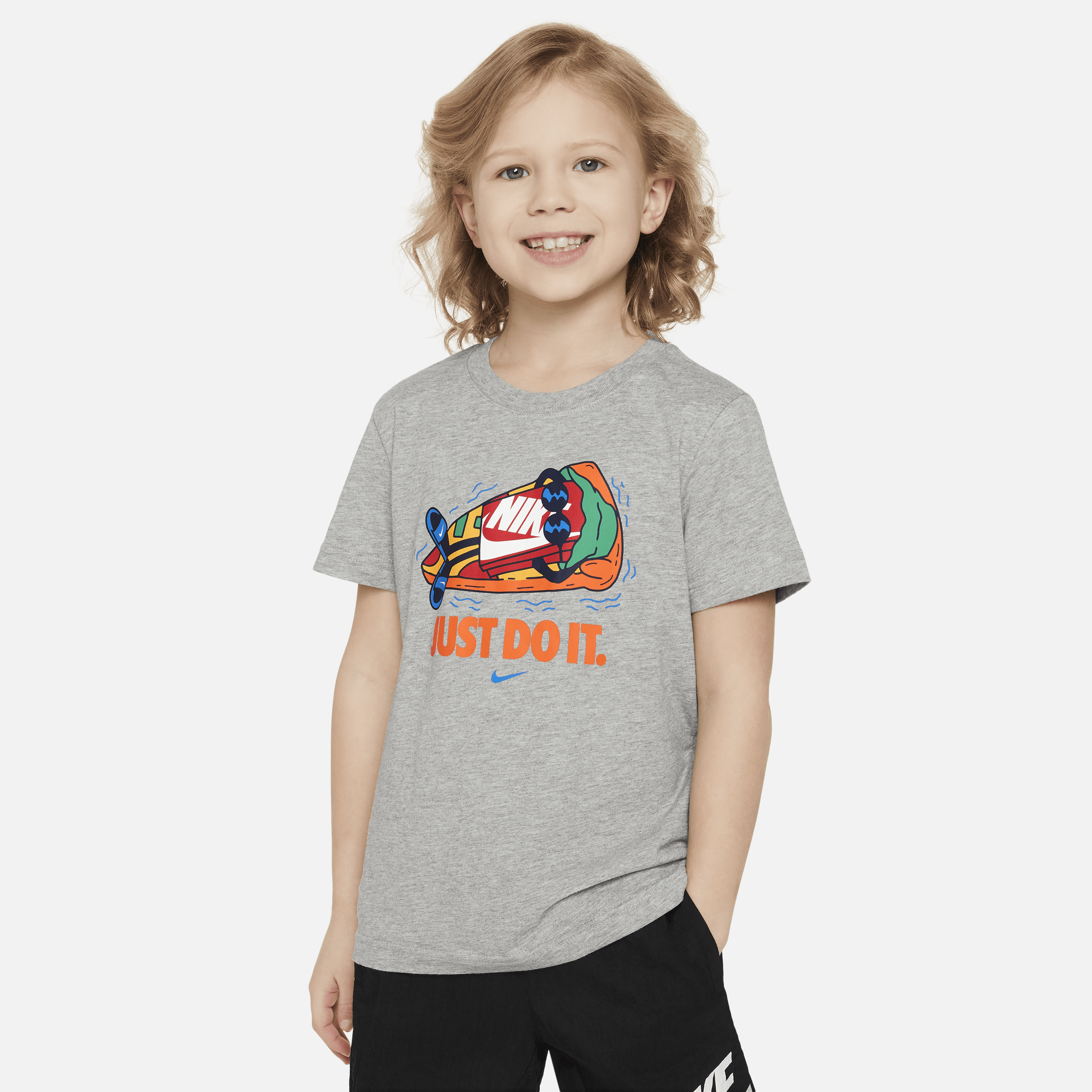 Shop Nike Little Kids' Boxy Float T-shirt In Grey