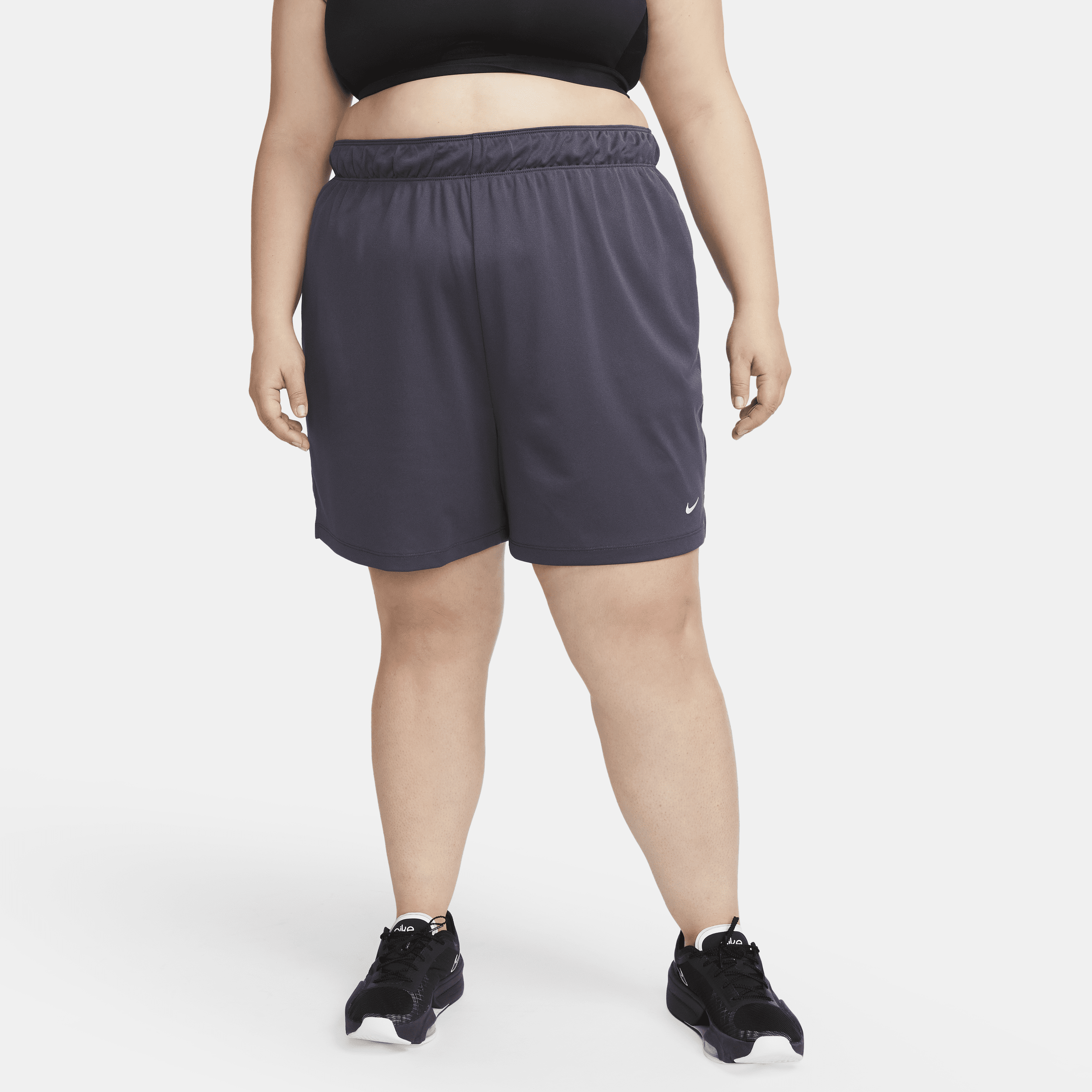 Nike Women's Dri-fit Attack Mid-rise 5" Unlined Shorts (plus Size) In Grey