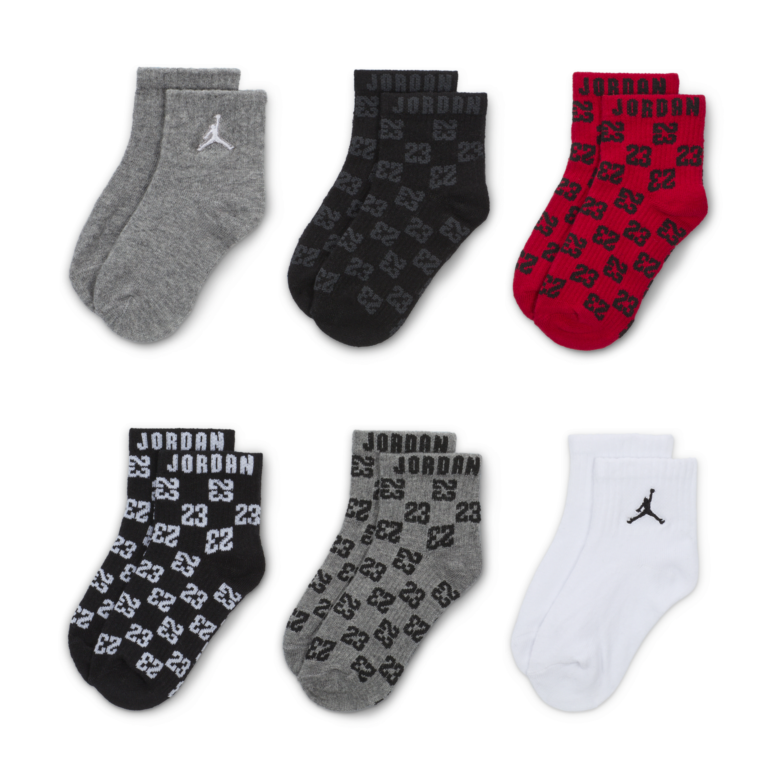 Jordan Baby/toddler Socks (6 Pairs) In Black