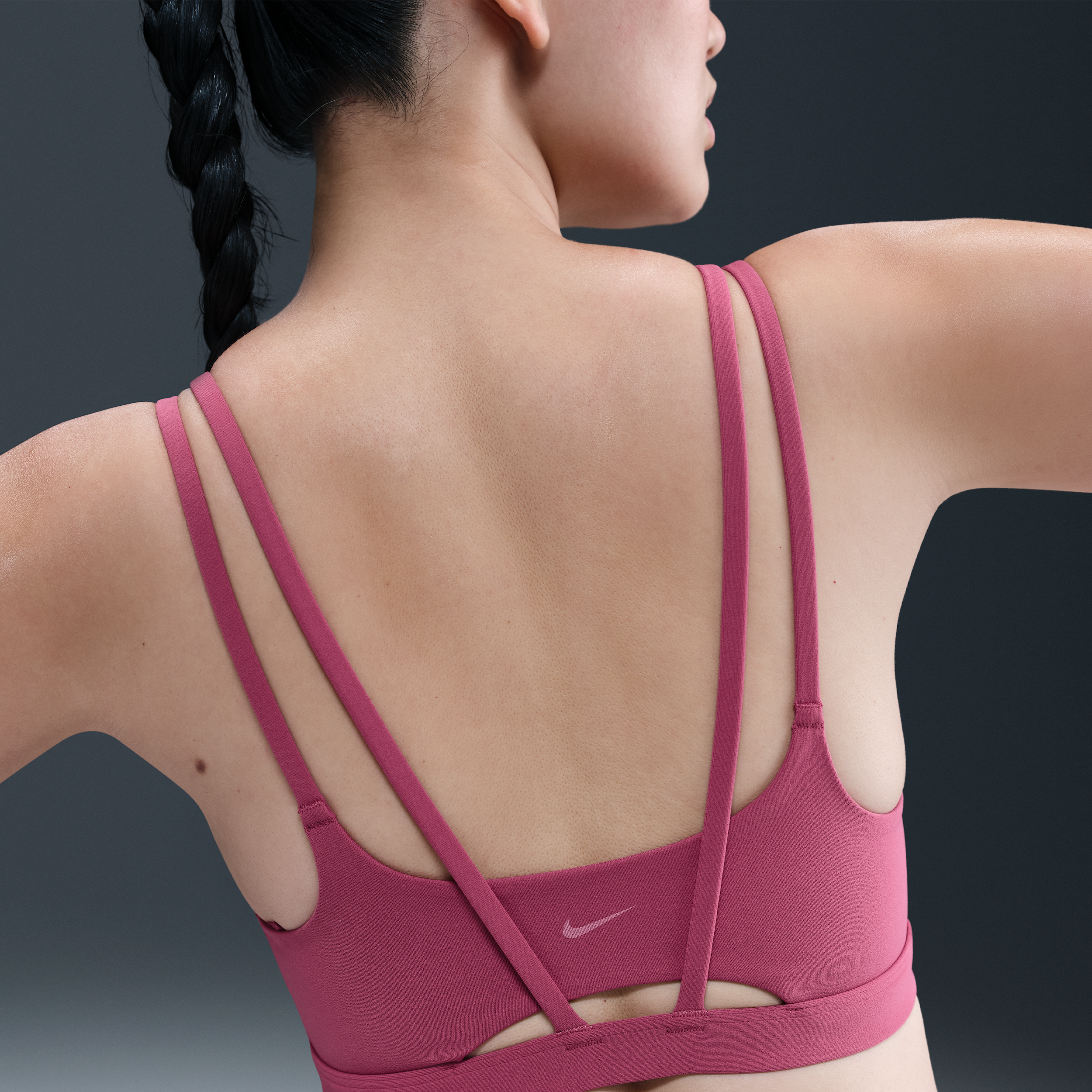Nike Women's Zenvy Strappy Light-support Padded Sports Bra In Pink