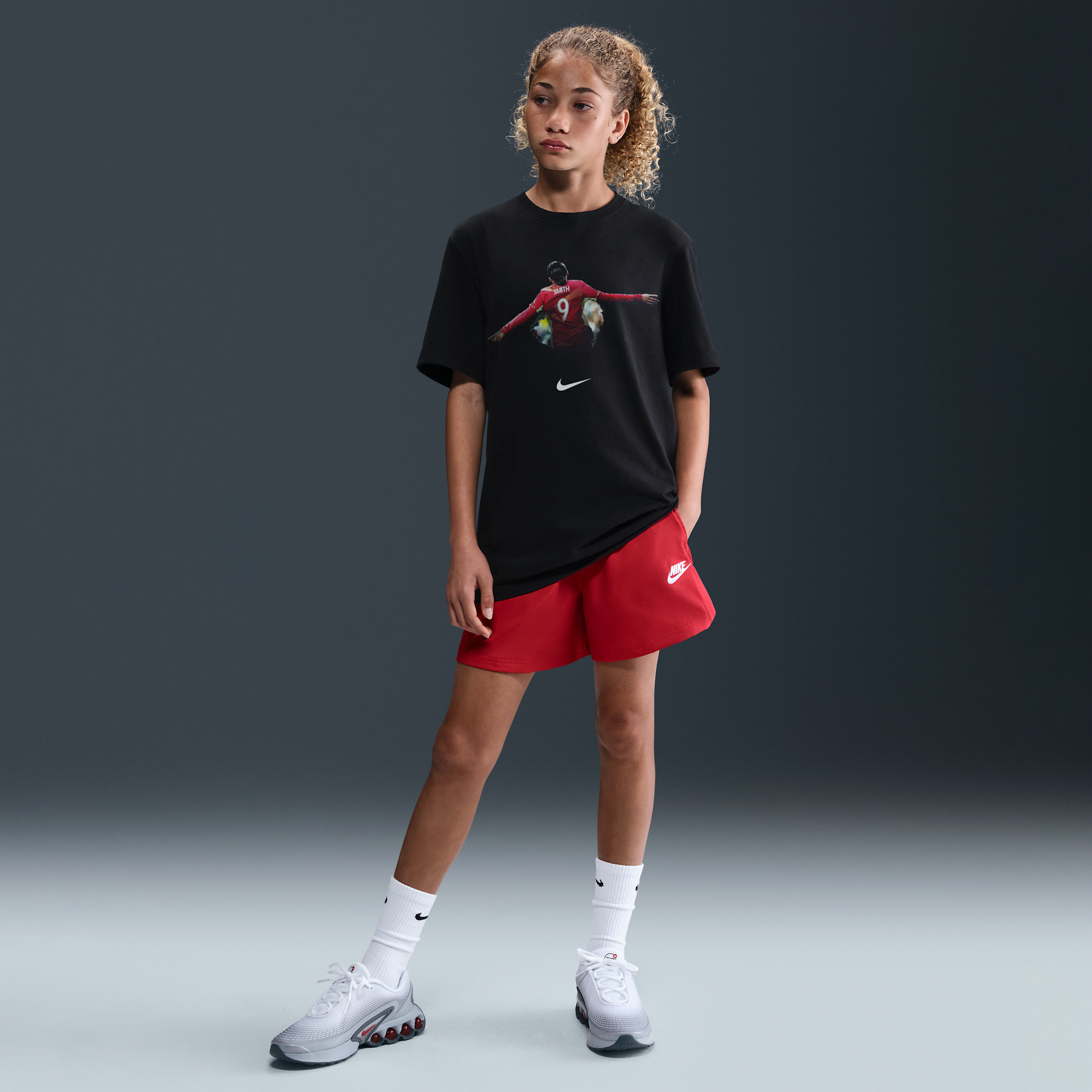 Nike Sophia Wilson "so Win" Big Kids' Soccer T-shirt In Black
