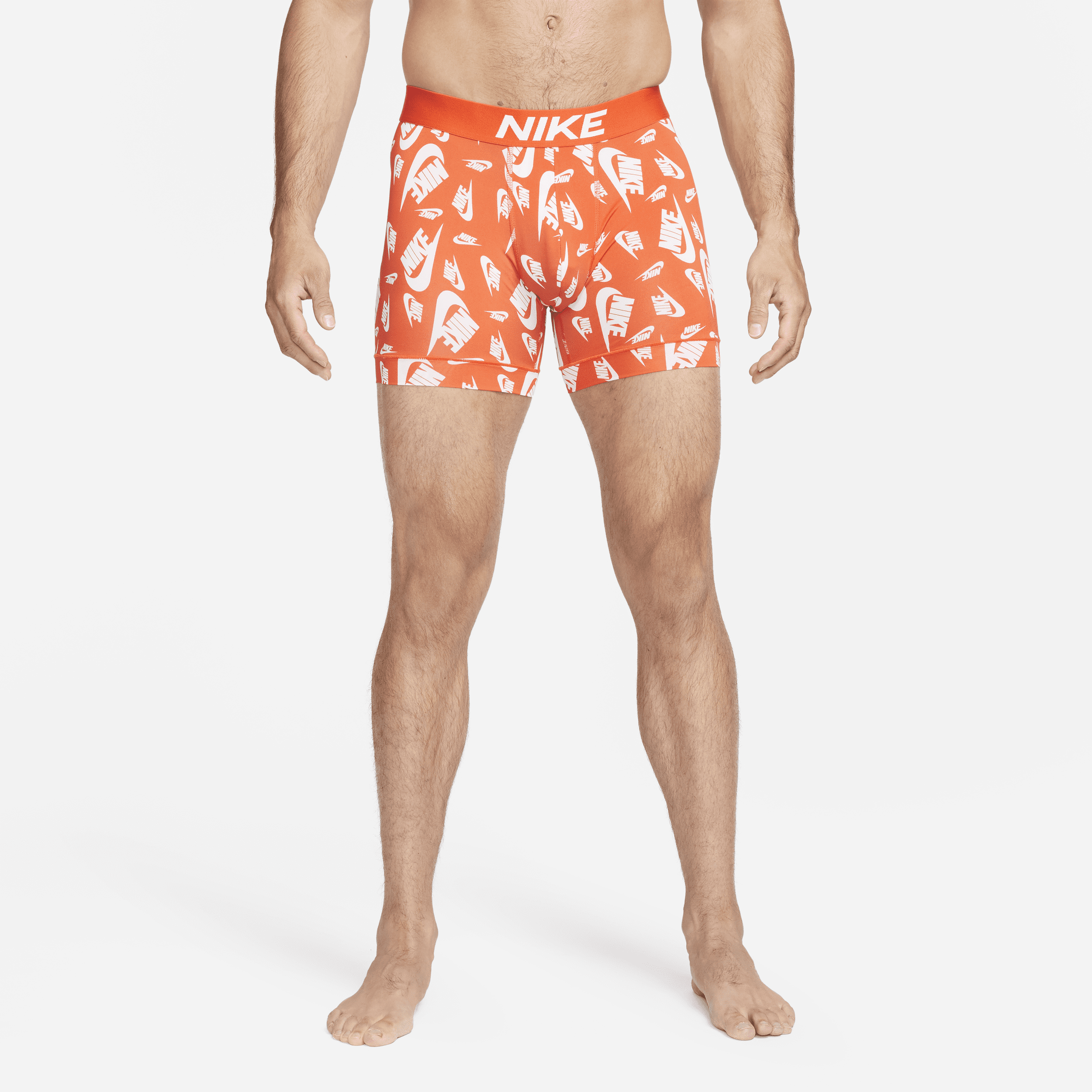 Nike Men's Dri-fit Logo-print Essential Boxer Briefs In Orange