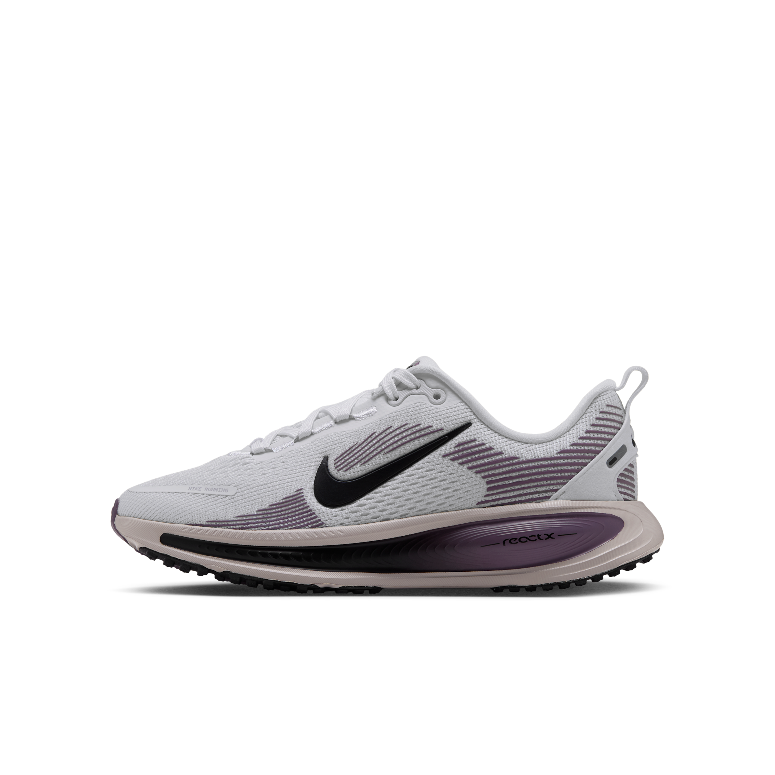 Nike Kids' Grade School Vomero 18 Running Shoes, Boys', Size 6, White/Black/Cream/Violet