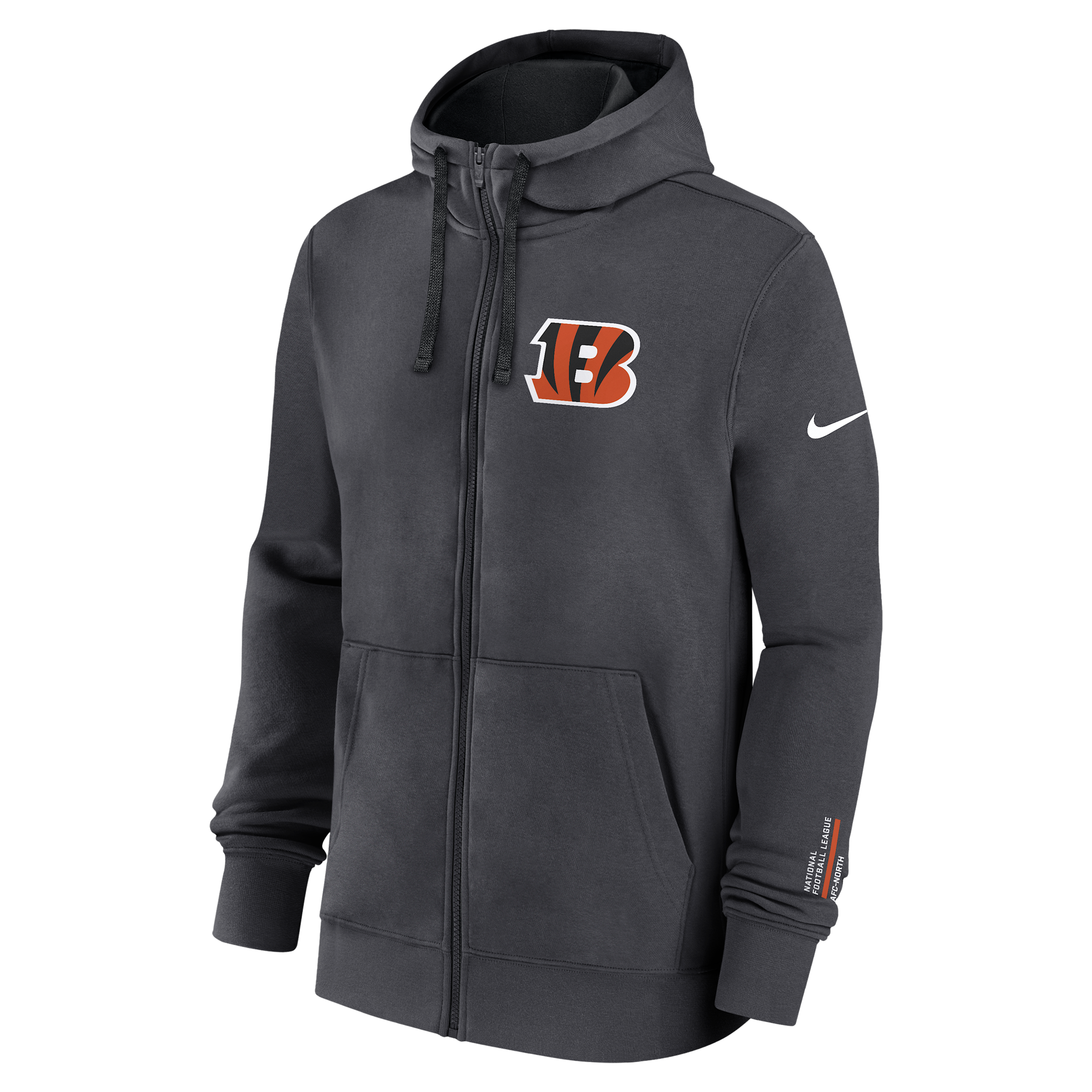 Nike Cincinnati Bengals Playbook Page Club  Men's Nfl Full-zip Hoodie In Gray