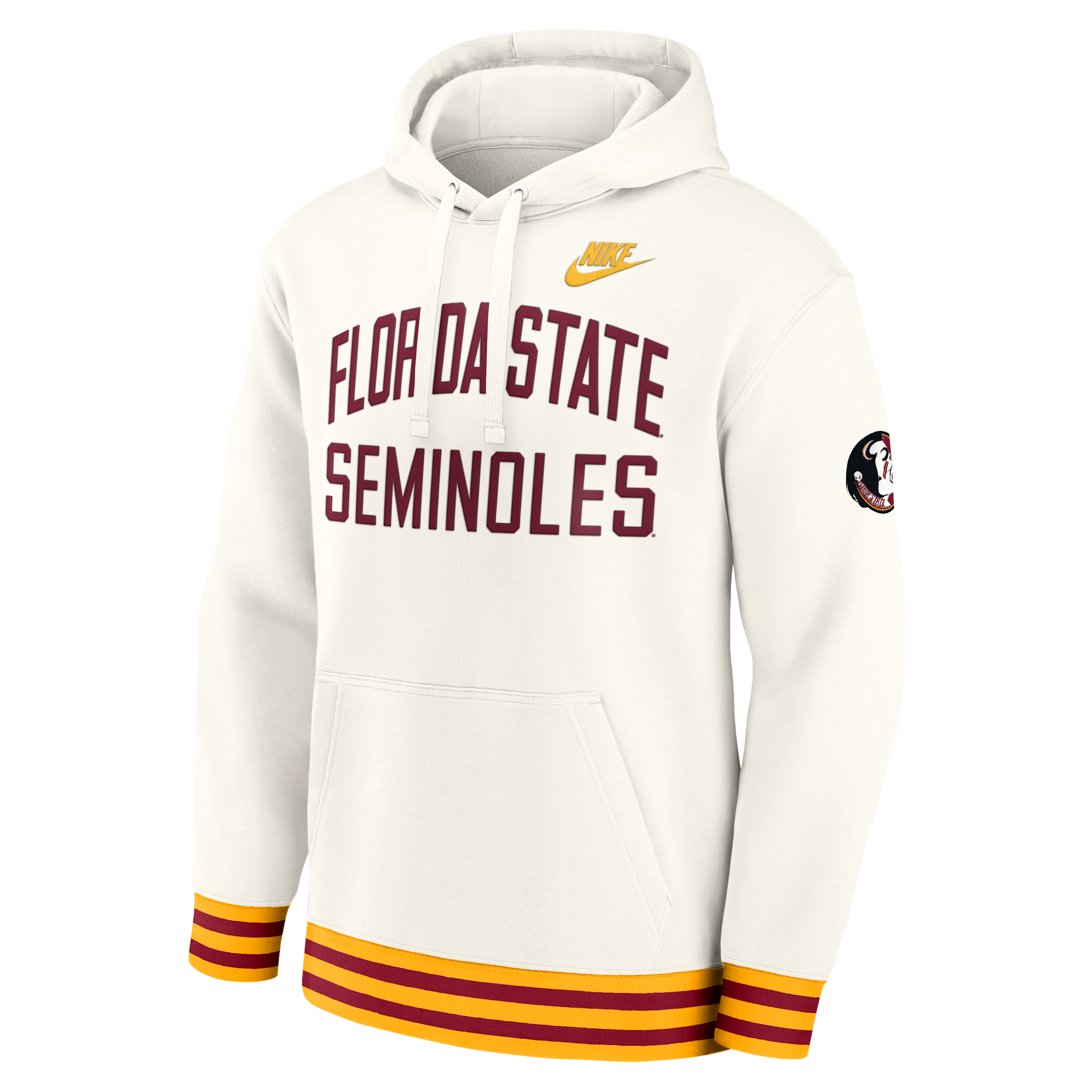 Men's Nike Cream Florida State Seminoles Legacy Retro Pullover Hoodie, Size: Large, Beige