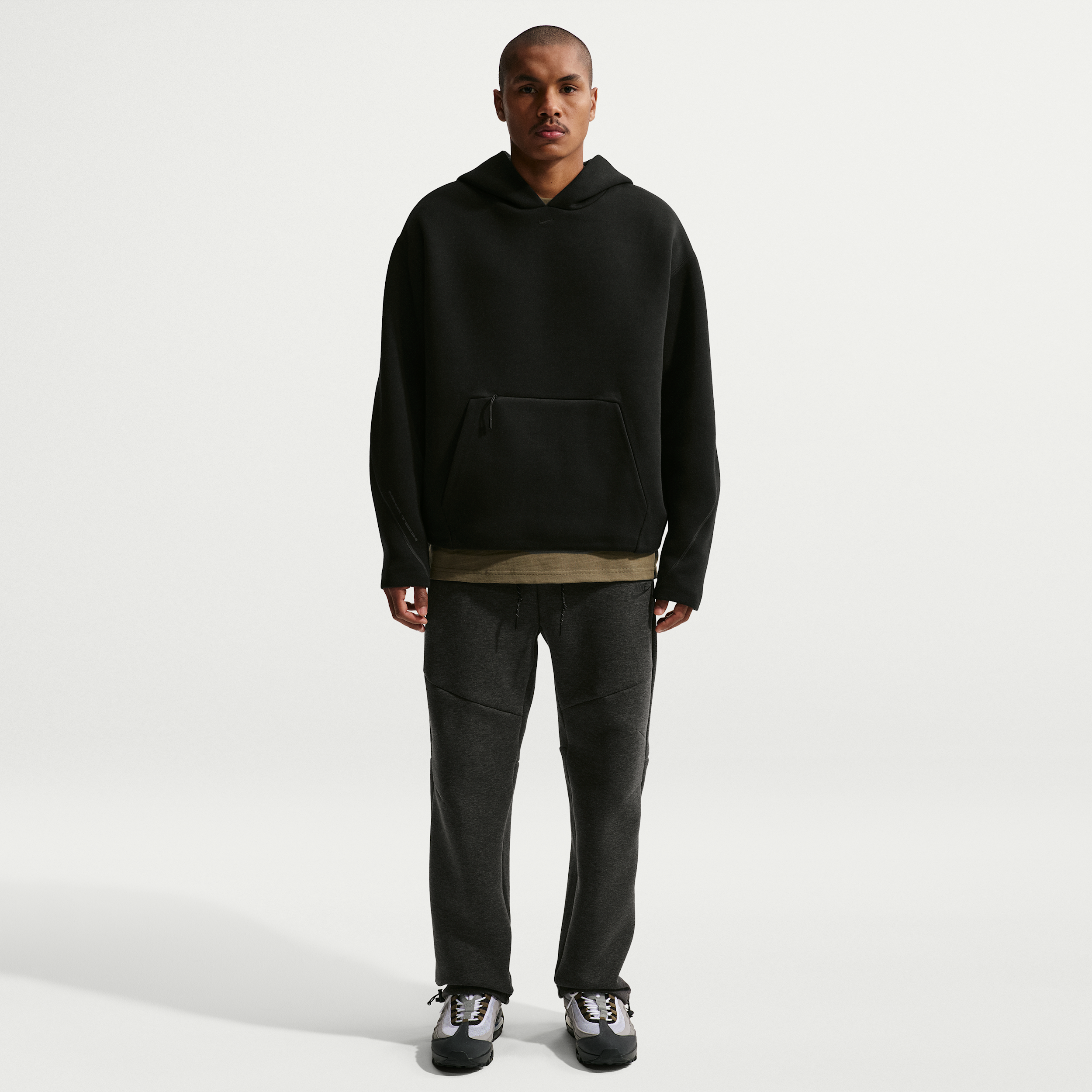 Nike Mens Tech Fleece Open Hem Pants - - Black Heather / Black
