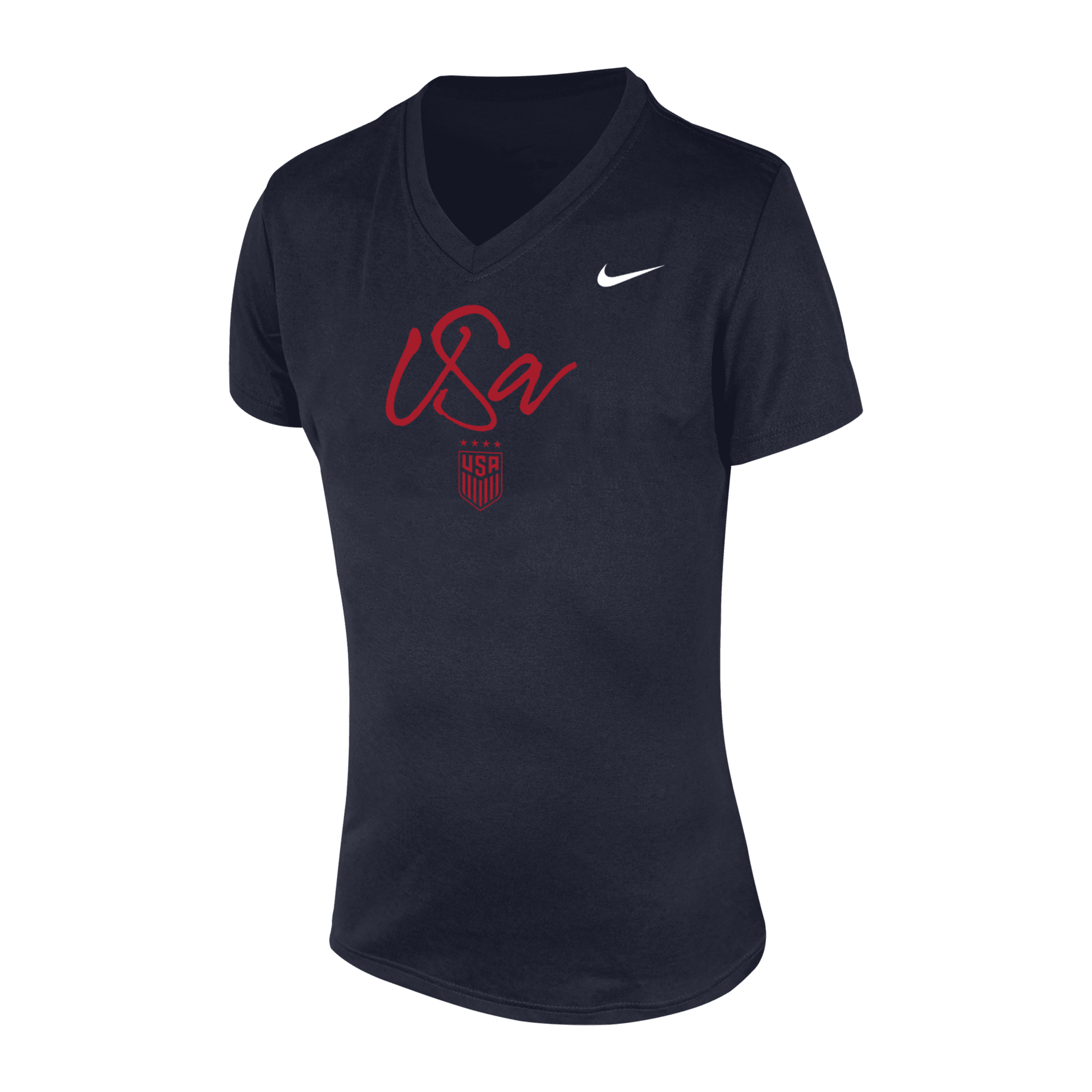 Nike Uswnt Legend Big Kids' (girls')  Dri-fit V-neck T-shirt In Blue