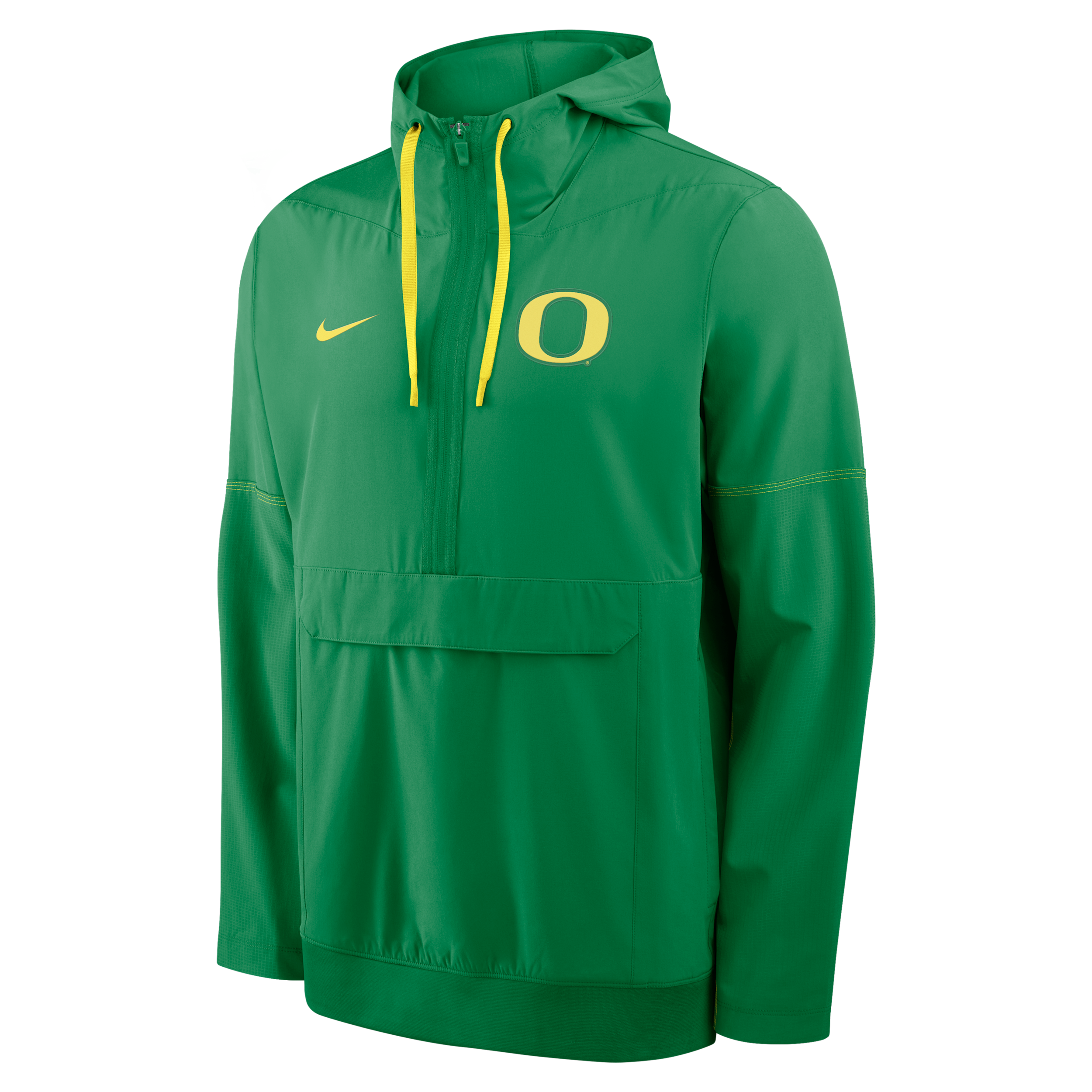 Oregon Sideline Anorak Nike Men's College 1/2-Zip Hooded Jacket in Green | 03AT394TUON-PTU