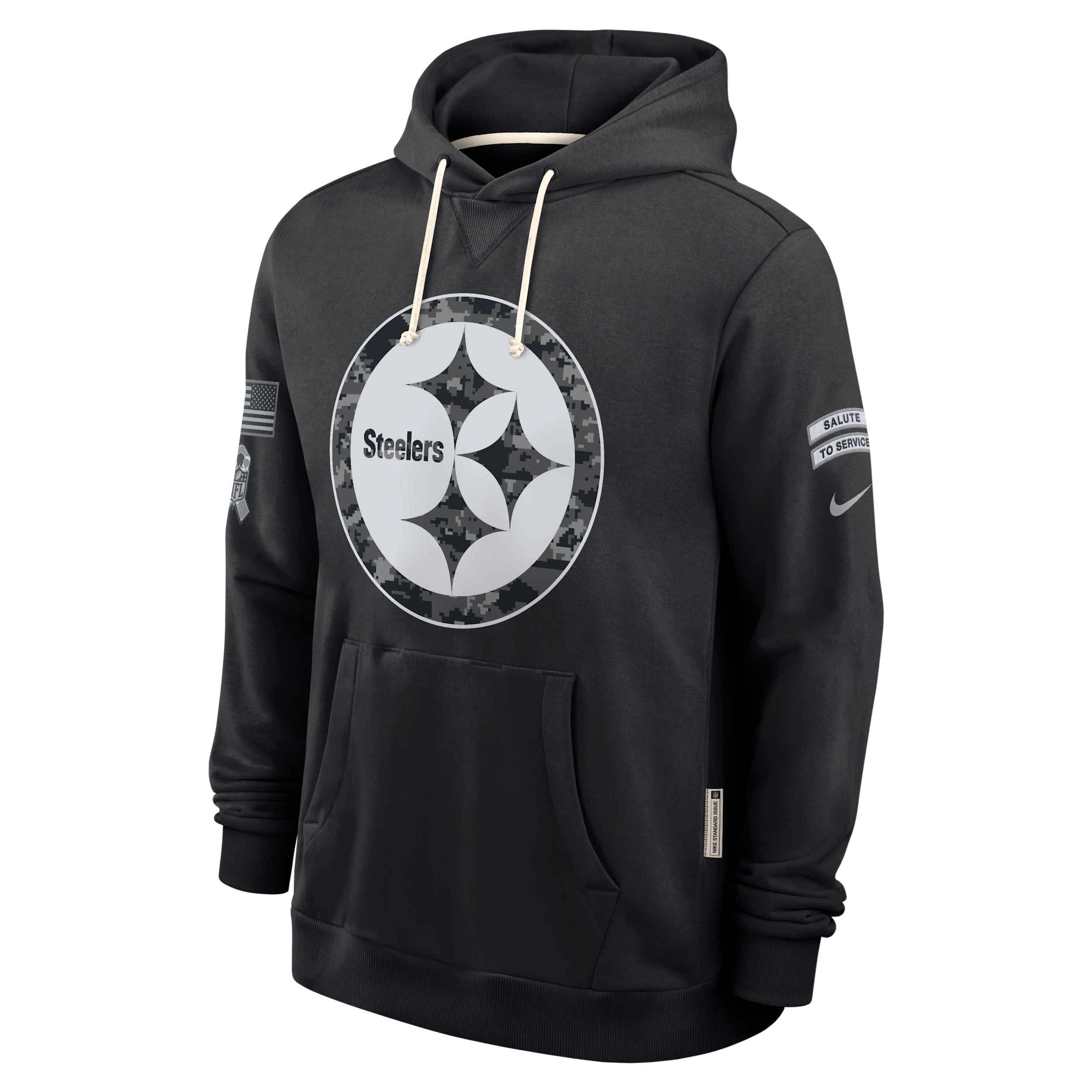Pittsburgh Steelers Salute to Service Sideline Nike Men's Dri-FIT NFL Pullover Hoodie in Black | 03AZ00AA2S-CYB