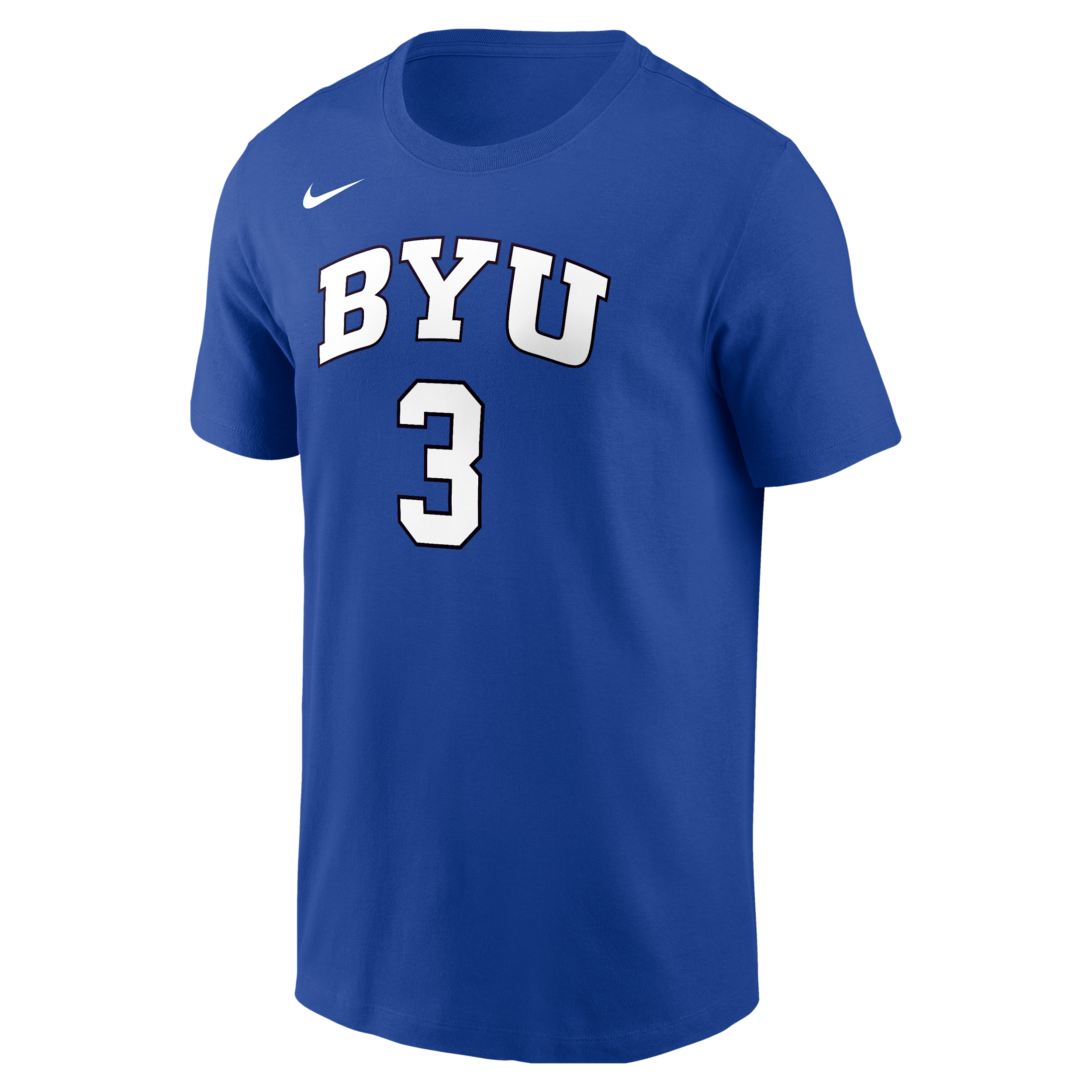 Nike Men's BYU Cougars AJ Dybantsa #3 Game Royal Short Sleeve T-Shirt, XXL, Blue