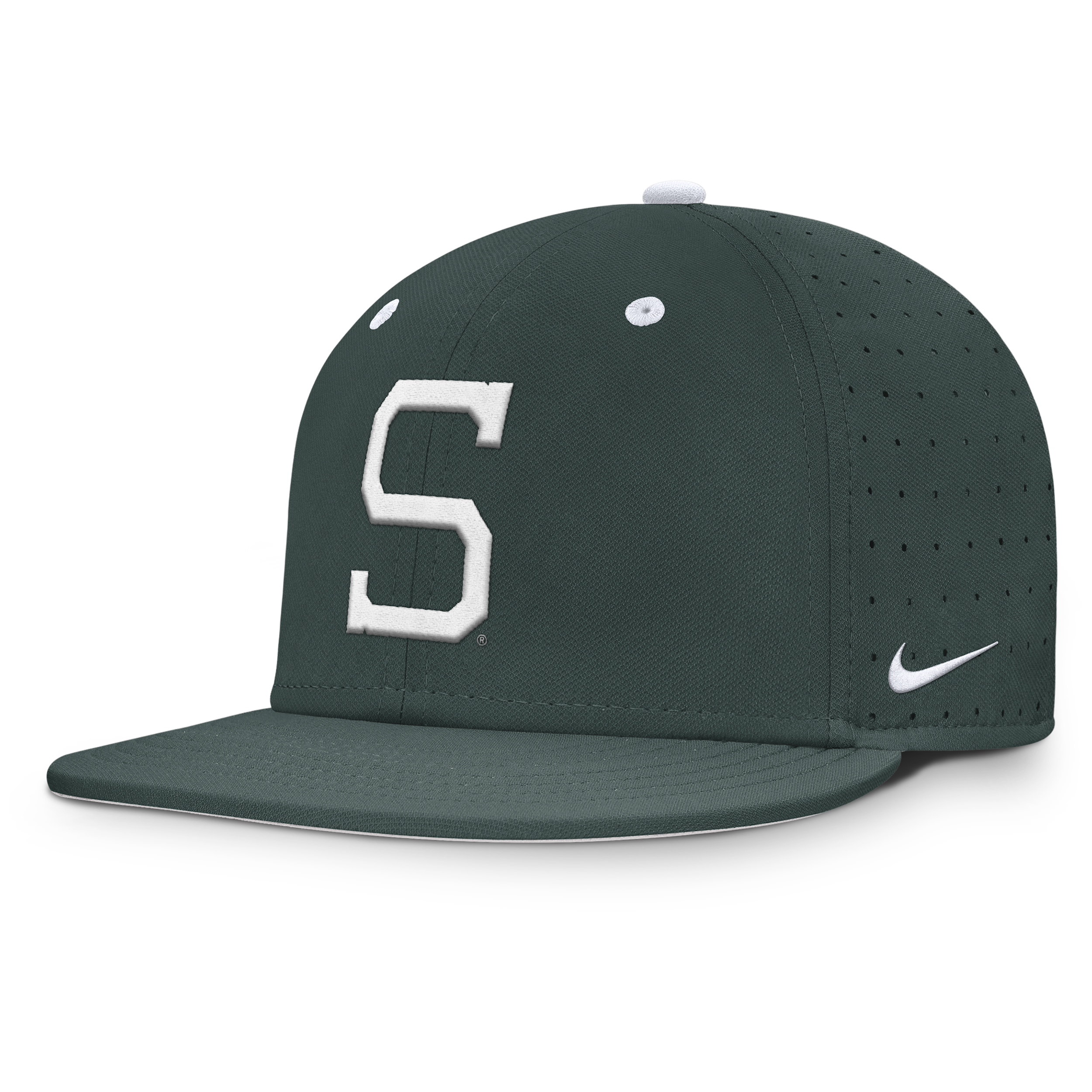 Michigan State Dugout True Nike Men's Dri-FIT College Fitted Hat in Green | NC143EYMST-EL4