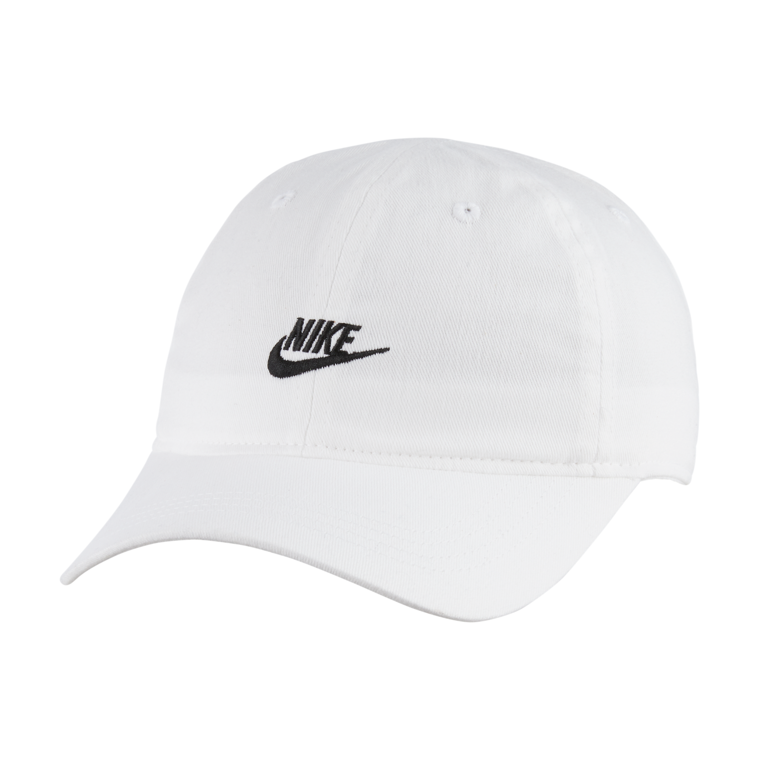 Nike Futura Curved Brim Cap Little Kids' Hat in White, Size: One Size | 8A2902-001