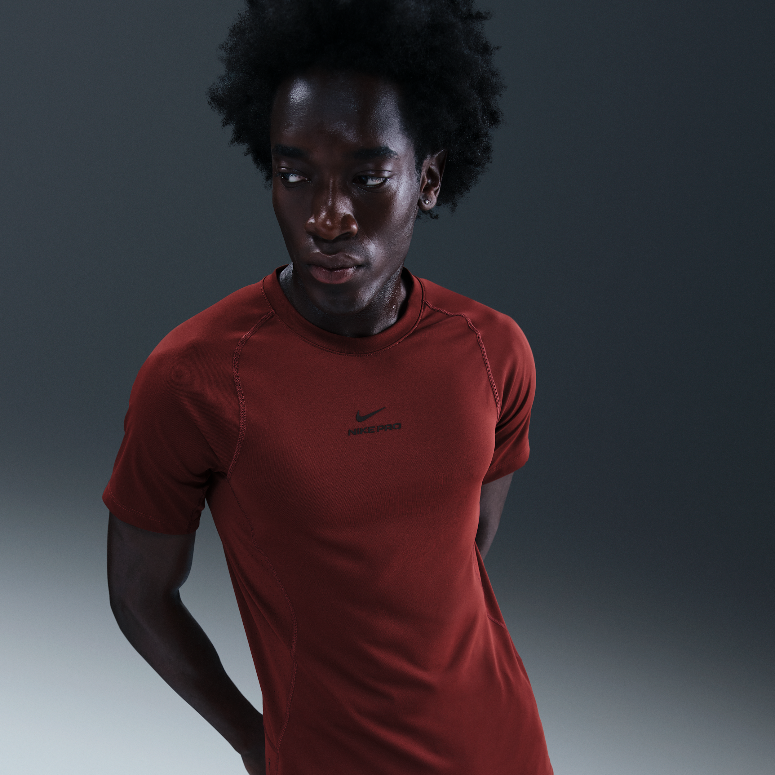 Nike Men's  Pro Training Dri-fit Short-sleeve Top In Red