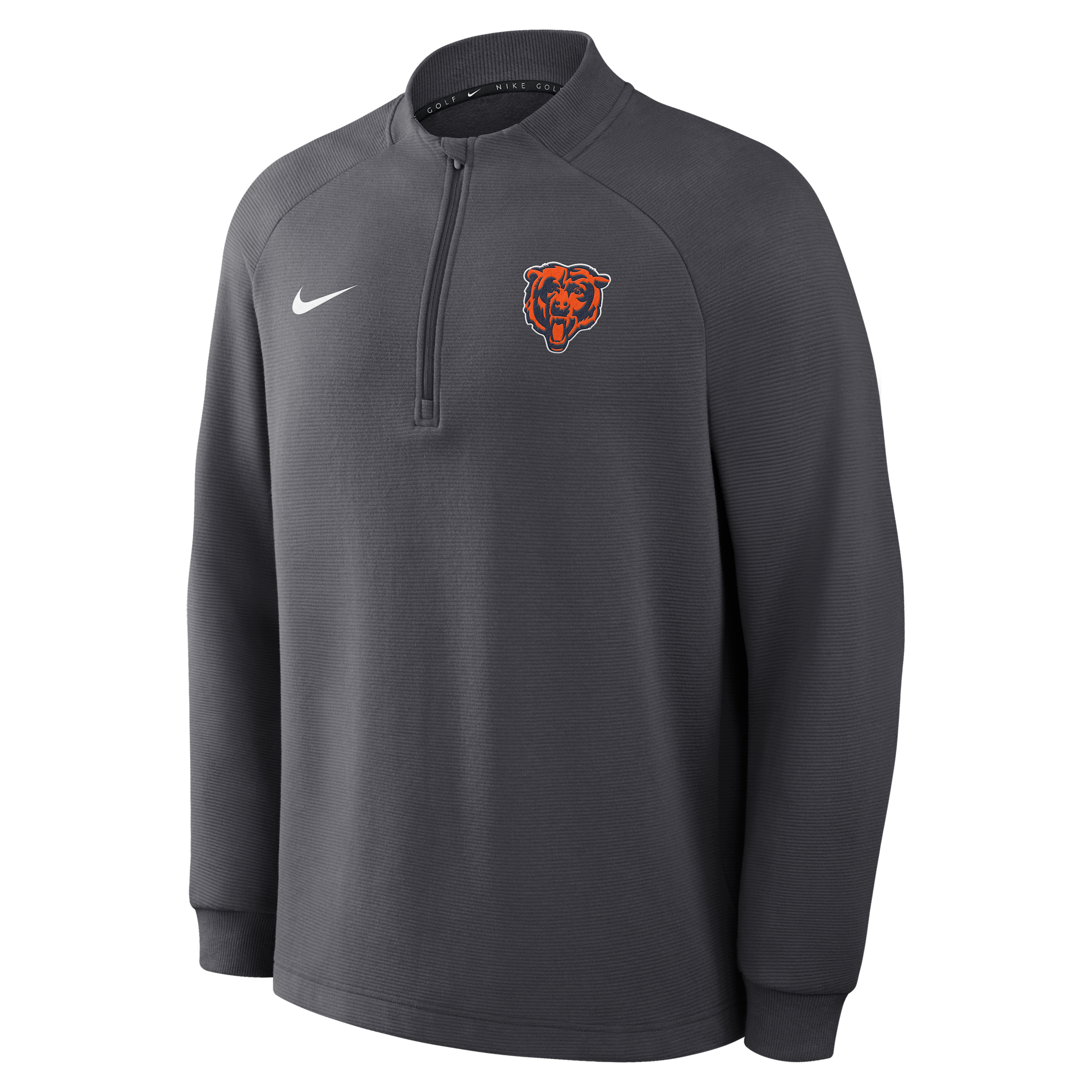 Nike Men's Anthracite Chicago Bears Par Raglan Tri-Blend Therma-fit Half-Zip Pullover - Anthracite