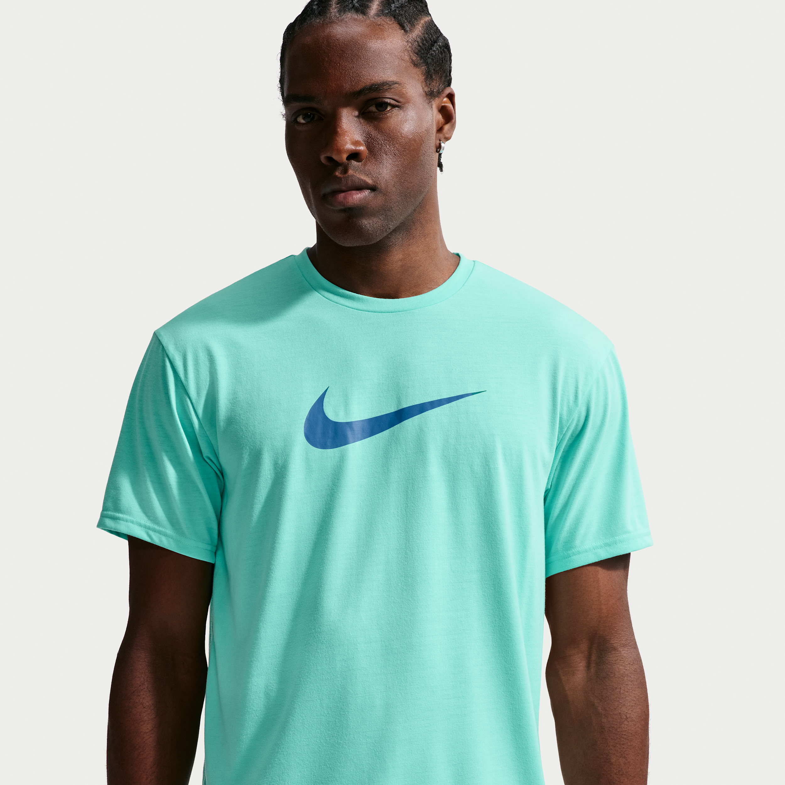 Nike Men's Swim Hydroguard Dri-FIT UV Short Sleeve Top in Green | NESSG523-468
