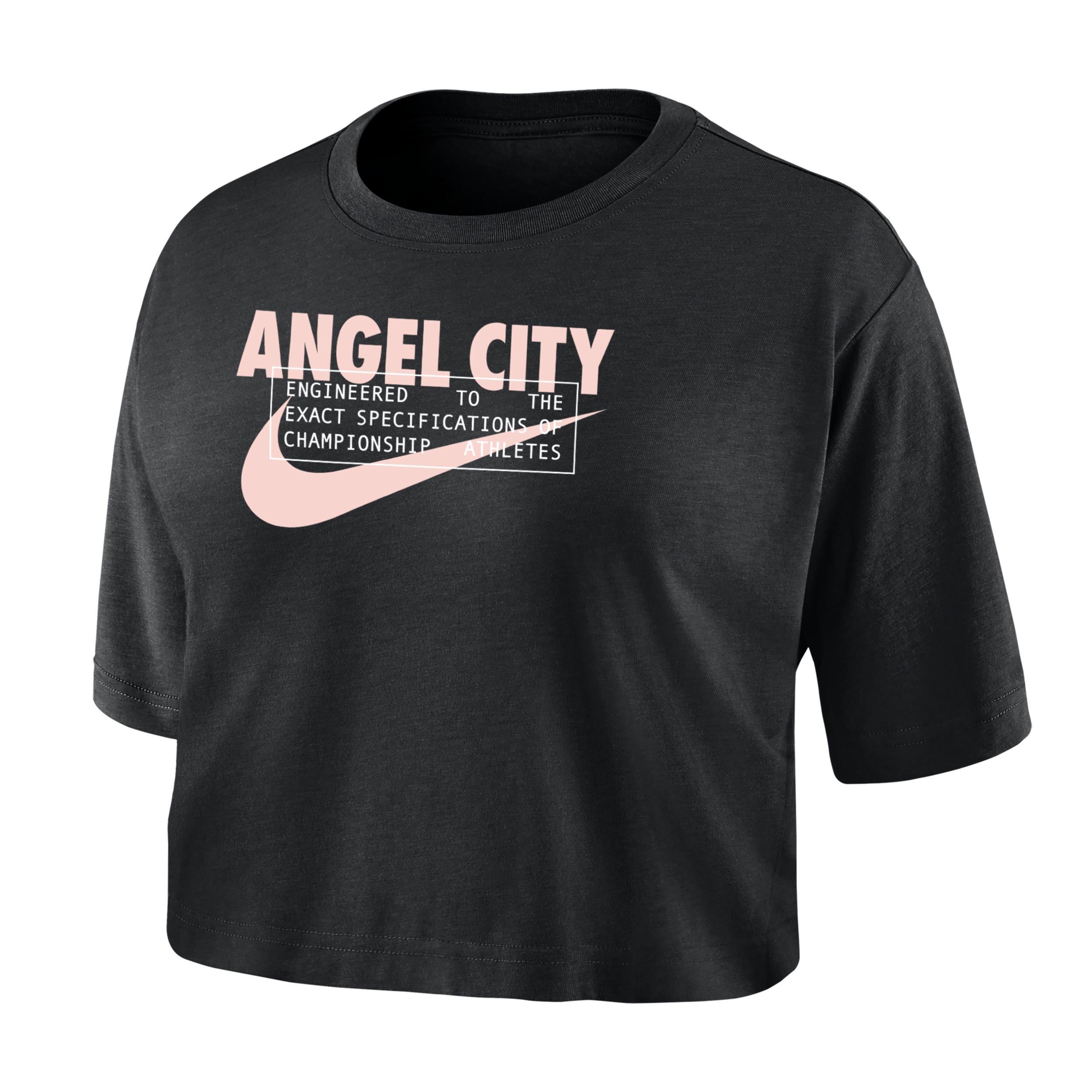 Nike Angel City Fc  Women's Dri-fit Soccer Cropped T-shirt In Black