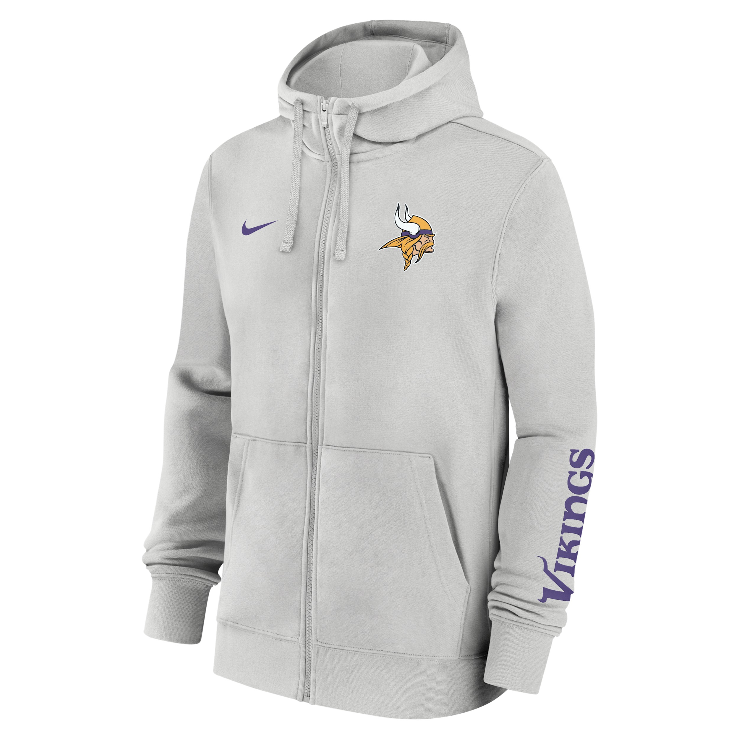 Minnesota Vikings Club Nike Men's NFL Full-Zip Hoodie in Grey | 01NC0BB9M-1LR