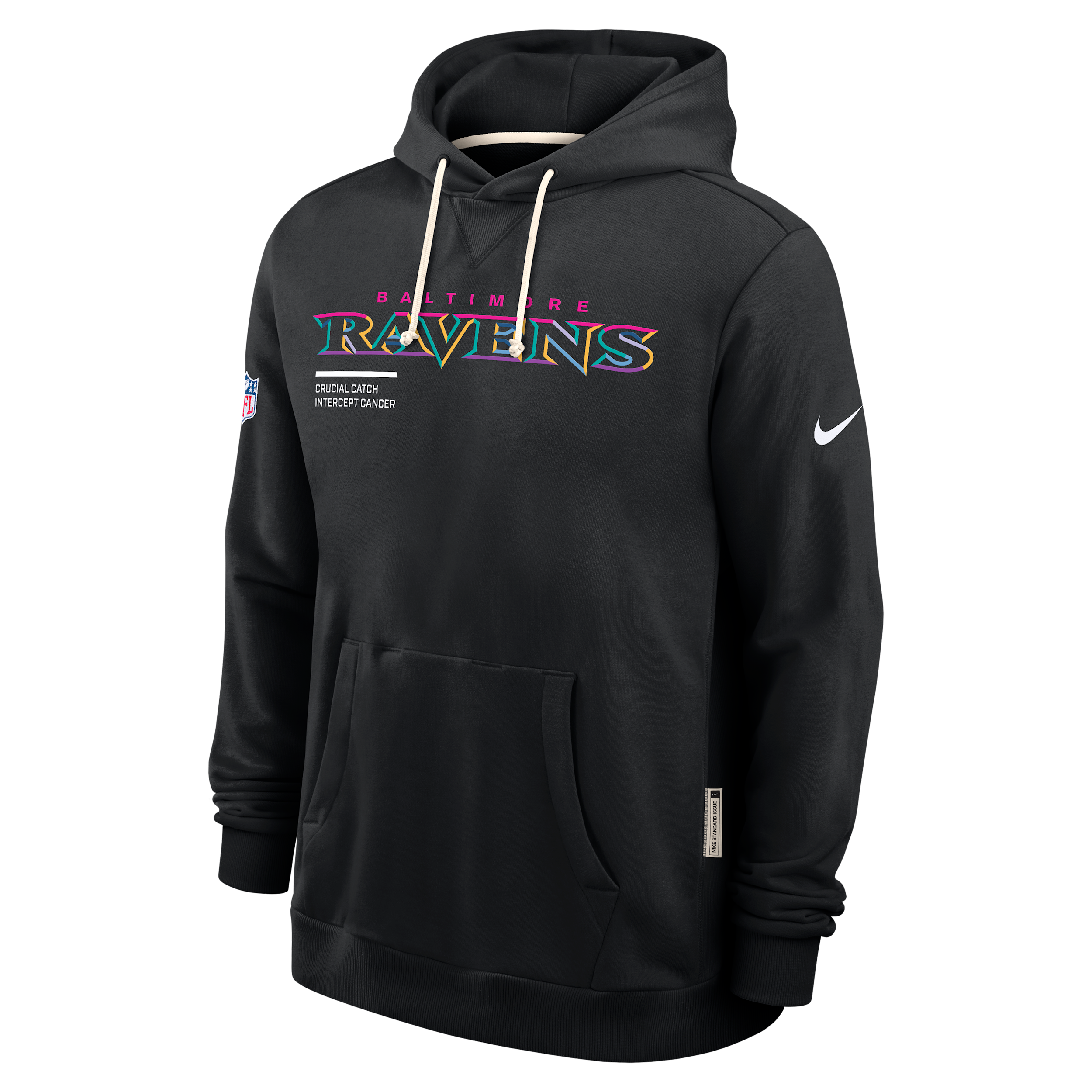 Nike Baltimore Ravens Crucial Catch Sideline  Men's Dri-fit Nfl Pullover Hoodie In Black