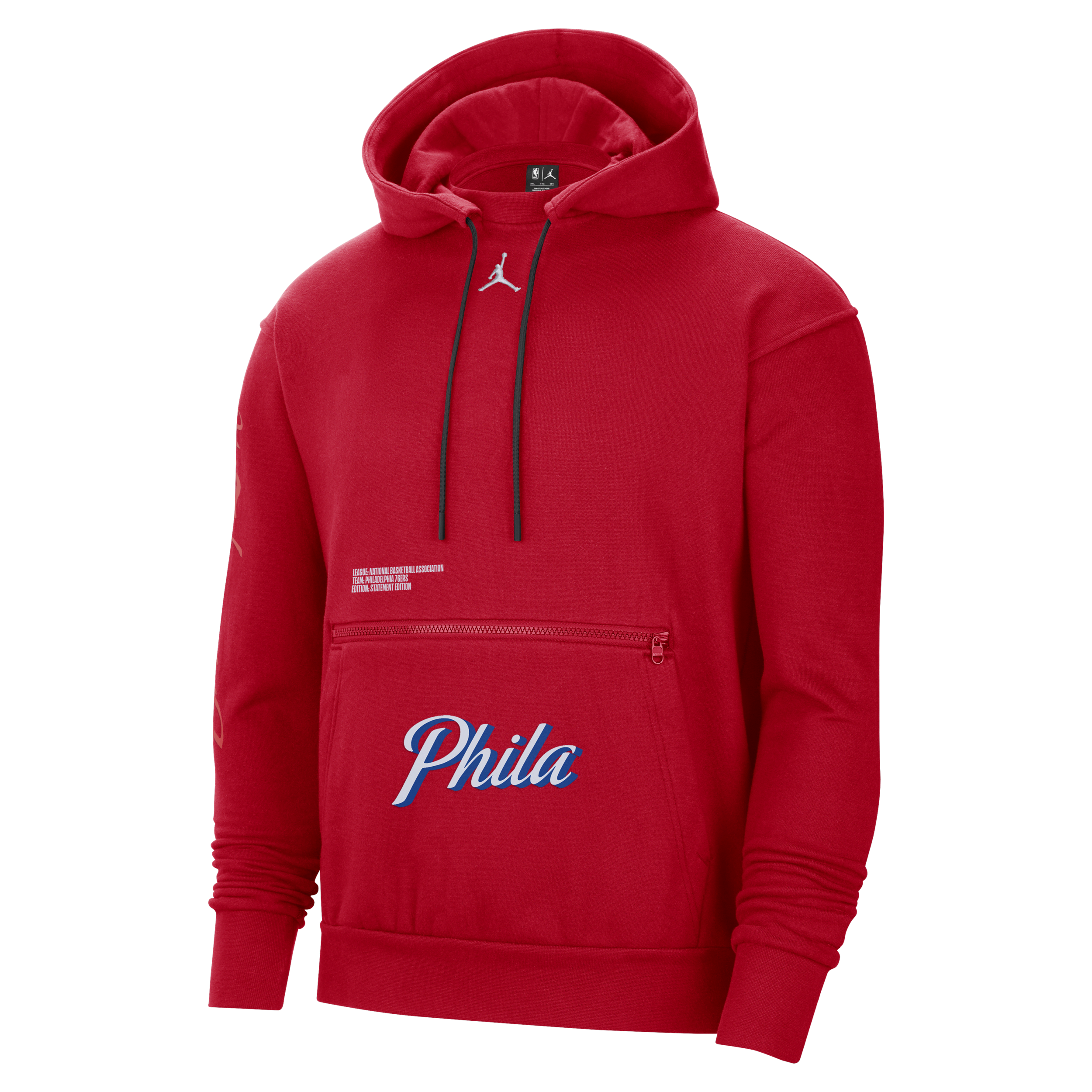 Shop Jordan Men's Philadelphia 76ers Courtside Statement Edition  Nba Fleece Pullover Hoodie In Red