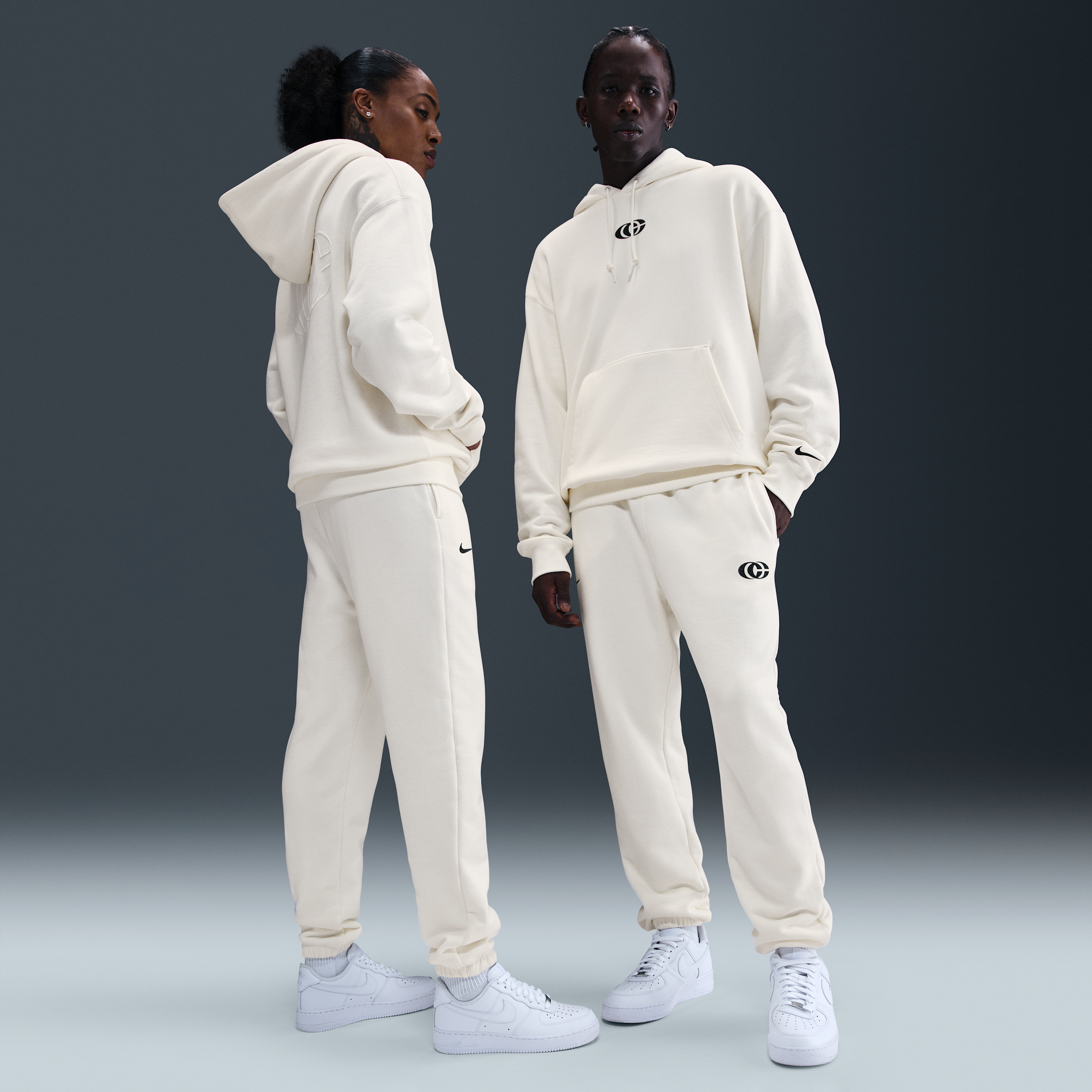 Caitlin Clark Nike Men's Fleece Cuffed Basketball Pants in White | IQ5575-133