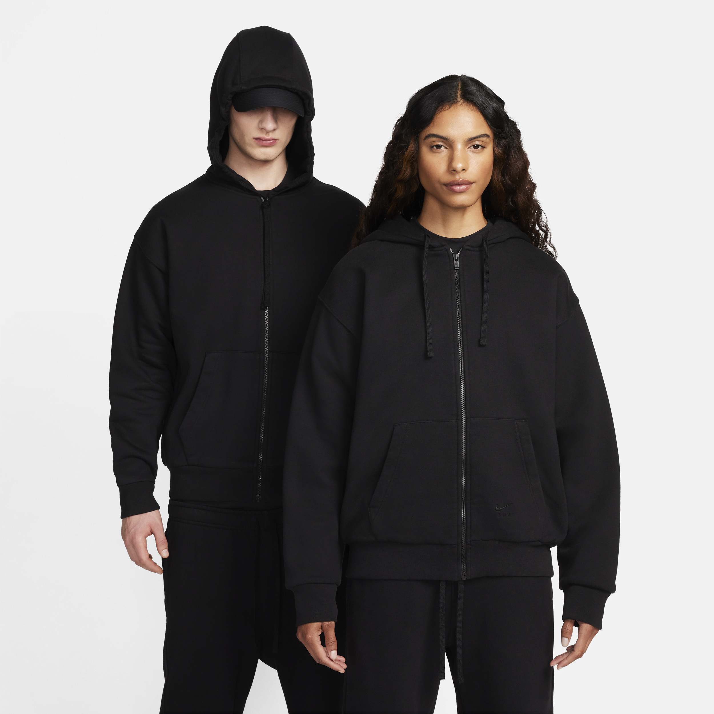 Nike Unisex X Mmw Full-zip Fleece Hoodie In Black