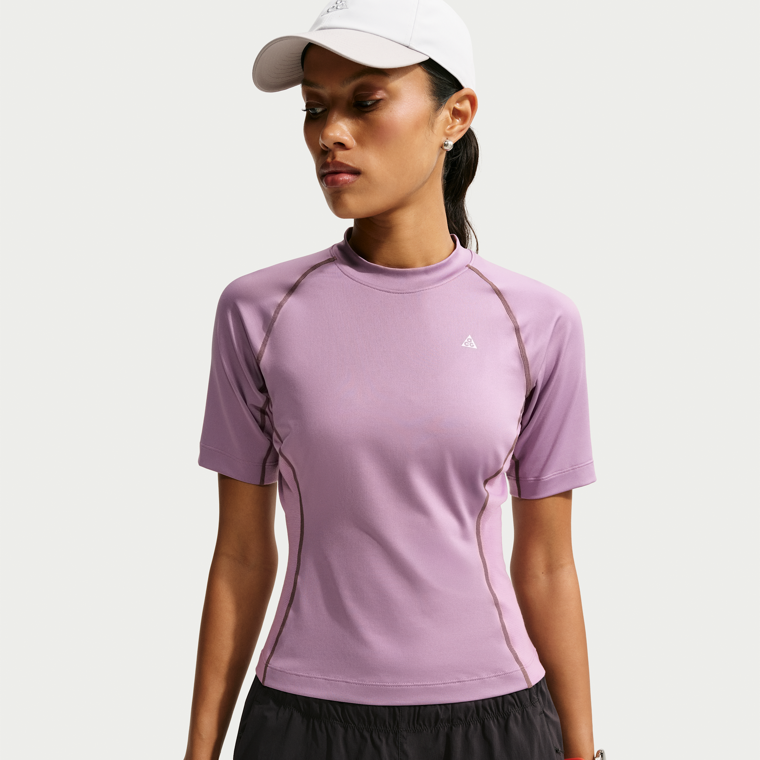 Women's Nike ACG Wildsee Dri-FIT Short-Sleeve Base Layer Top in Purple | IO1460-536