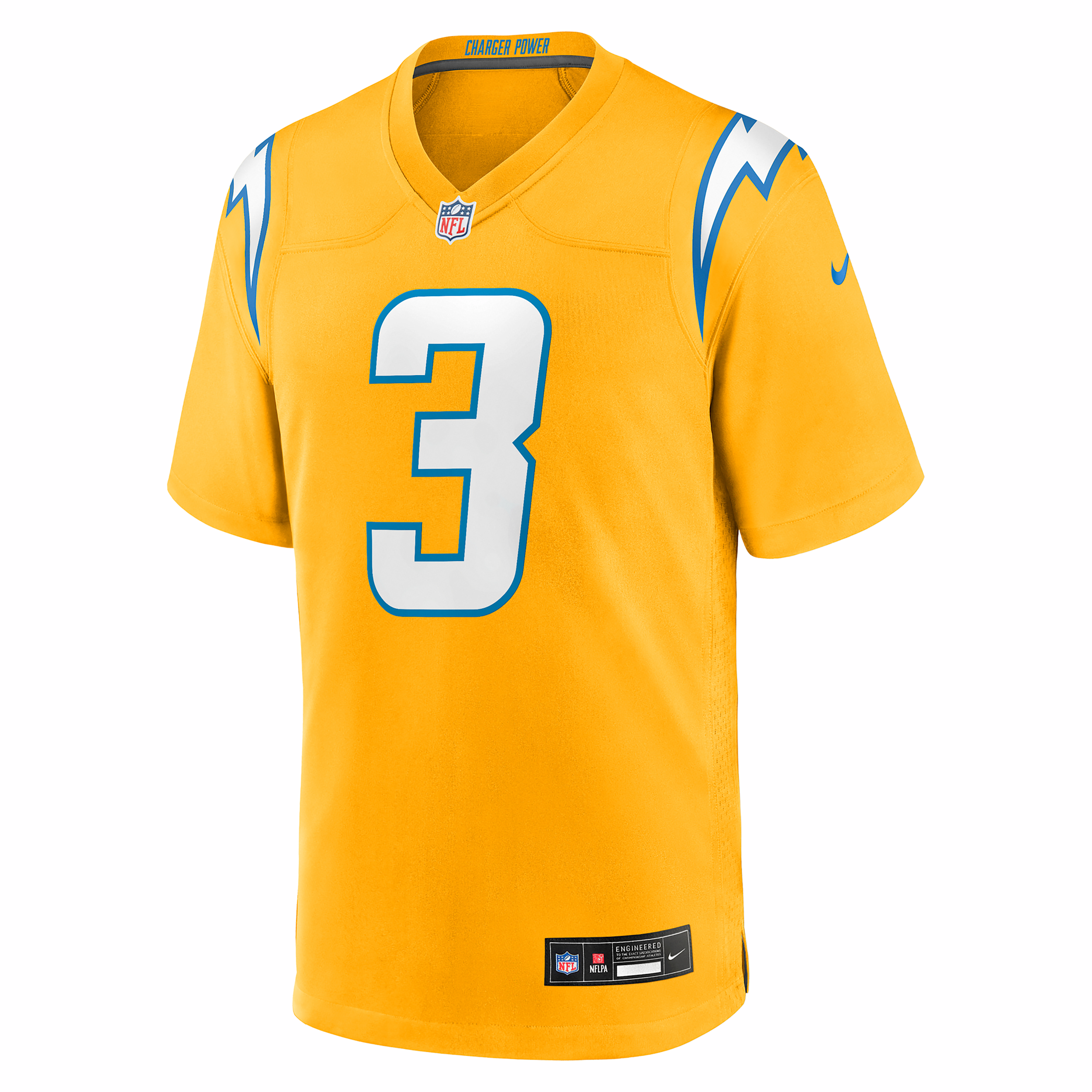 Nike Men's Derwin James Jr. Gold Los Angeles Chargers Alternate Charger Power Game Player Jersey - Gold