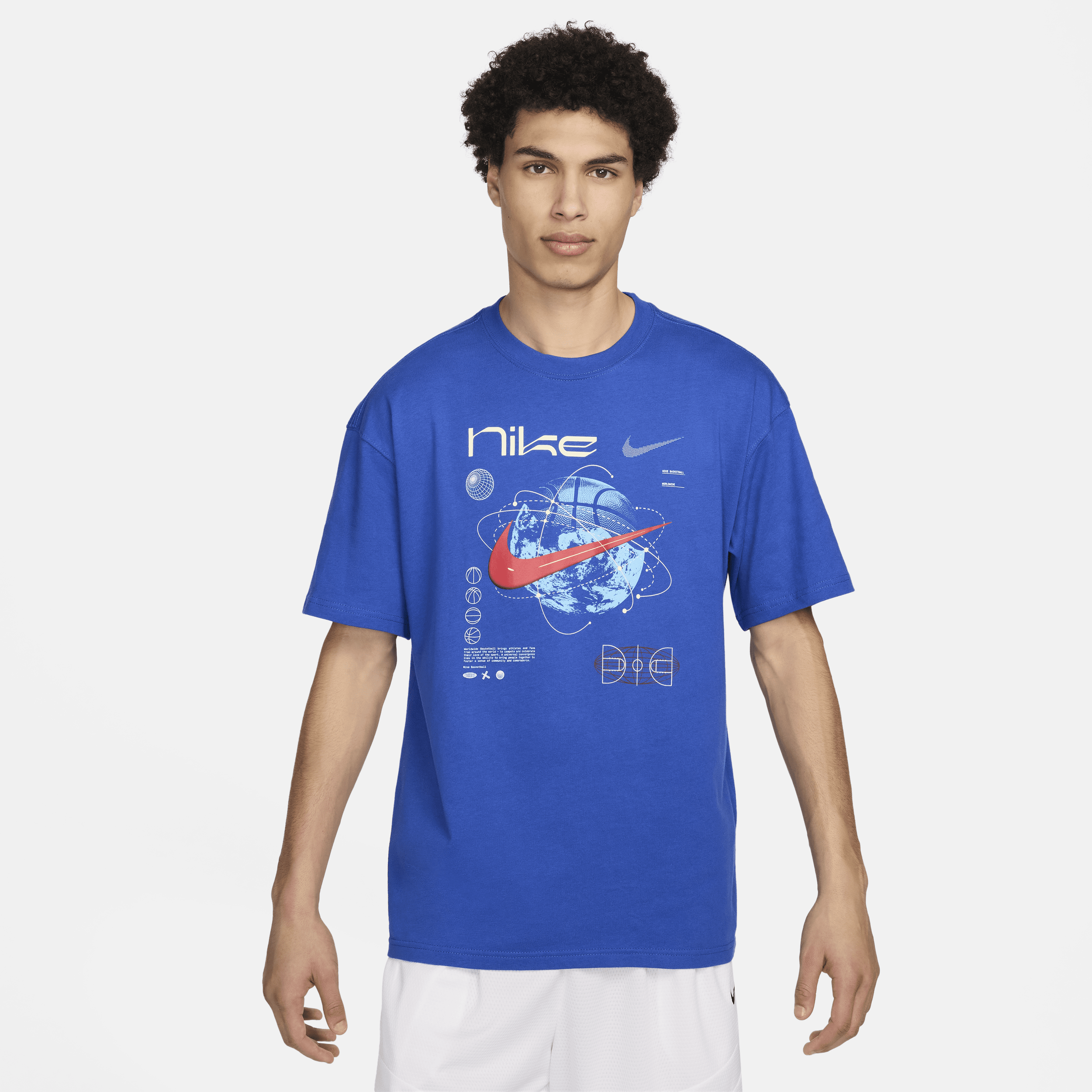 Shop Nike Men's Max90 Basketball T-shirt In Blue