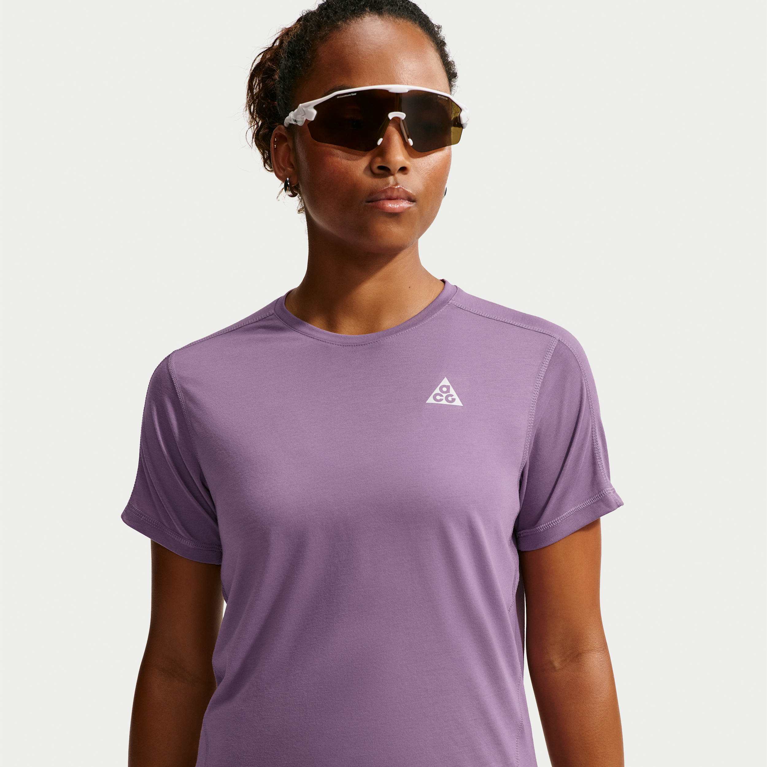 Women's Nike ACG Dri-FIT Short-Sleeve Trail Running Top in Purple | IO9650-536