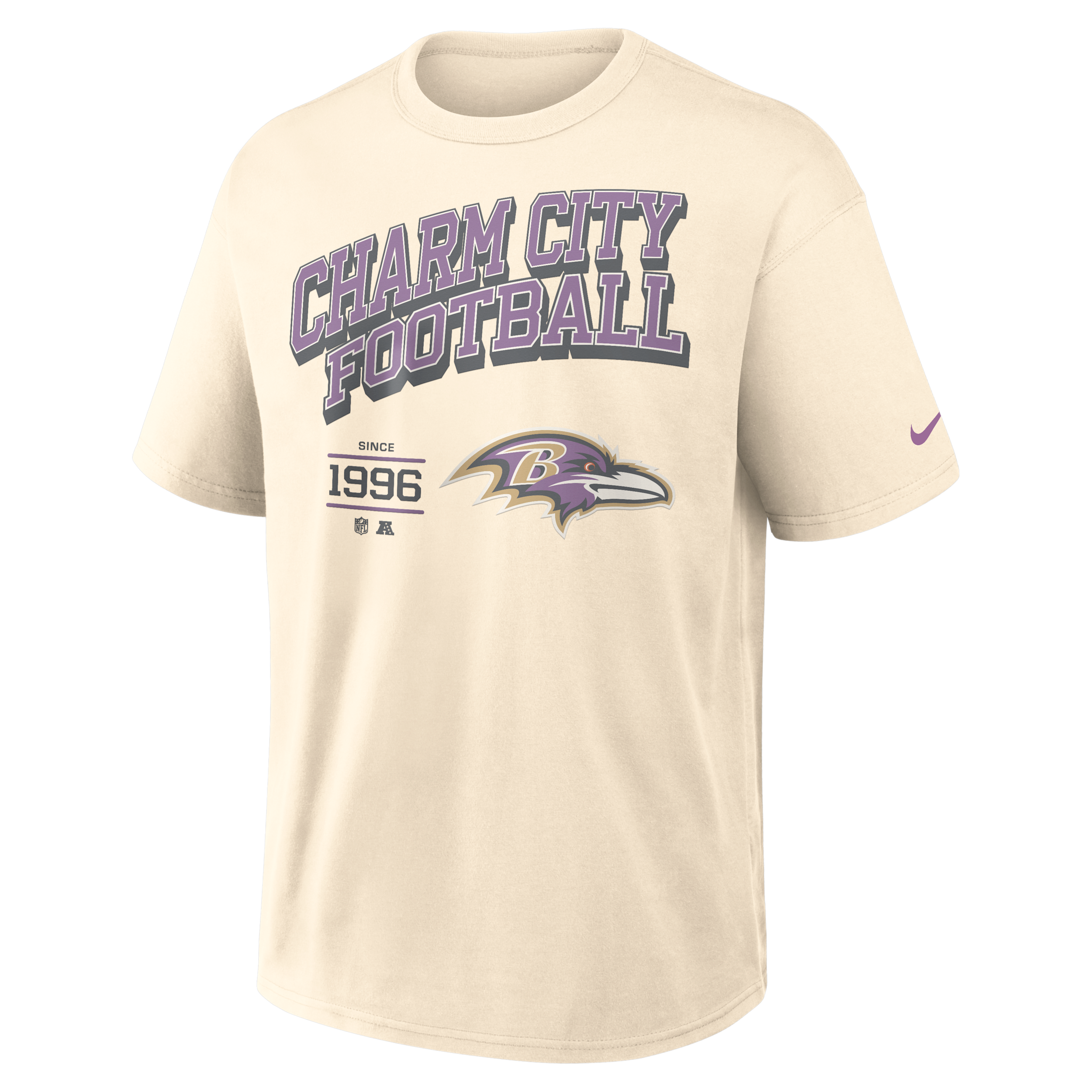 Nike Men's Natural Baltimore Ravens Vintage Mod Blown Away Max90 T-Shirt - Natural