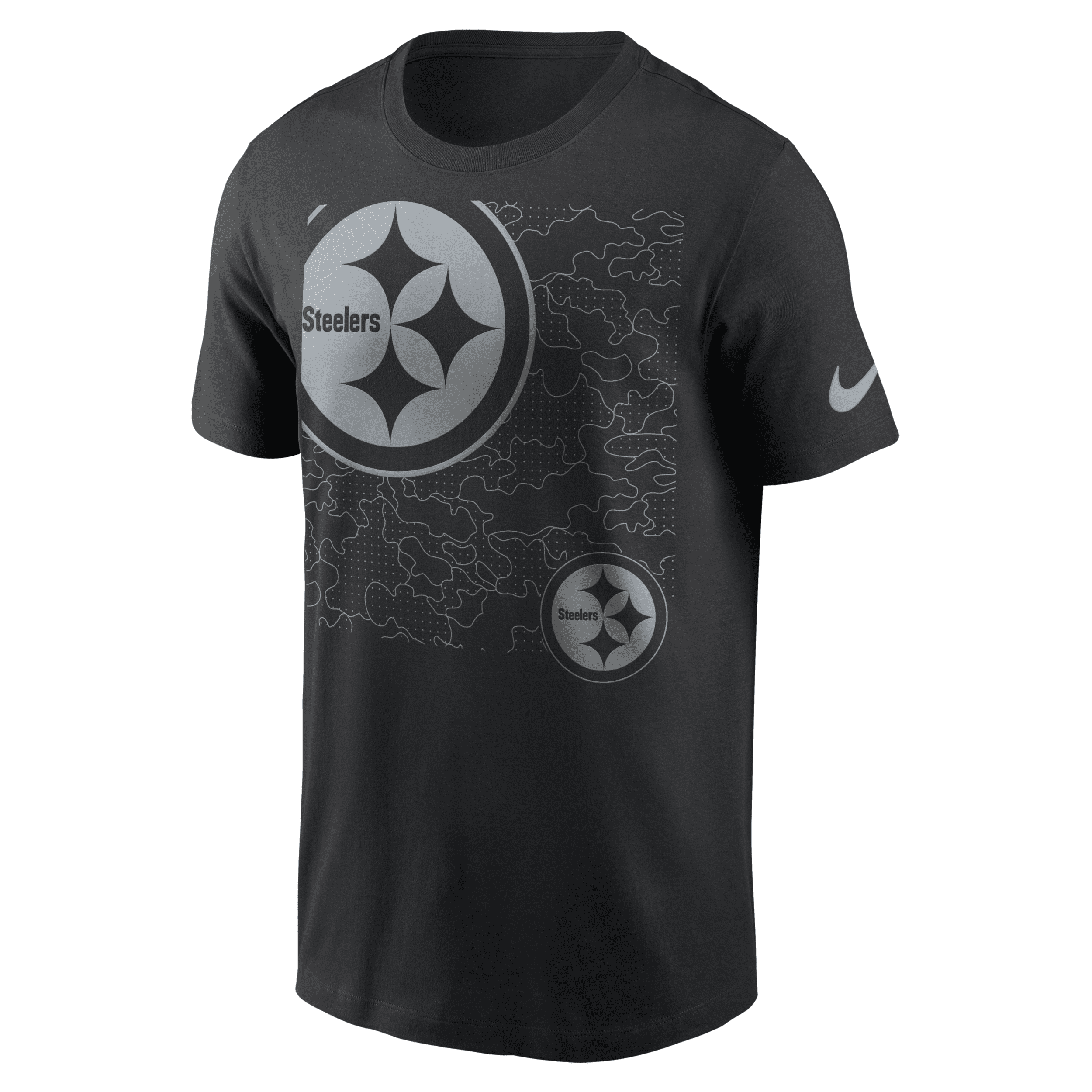 Nike Men's Rflctv Logo (nfl Pittsburgh Steelers) T-shirt In Black