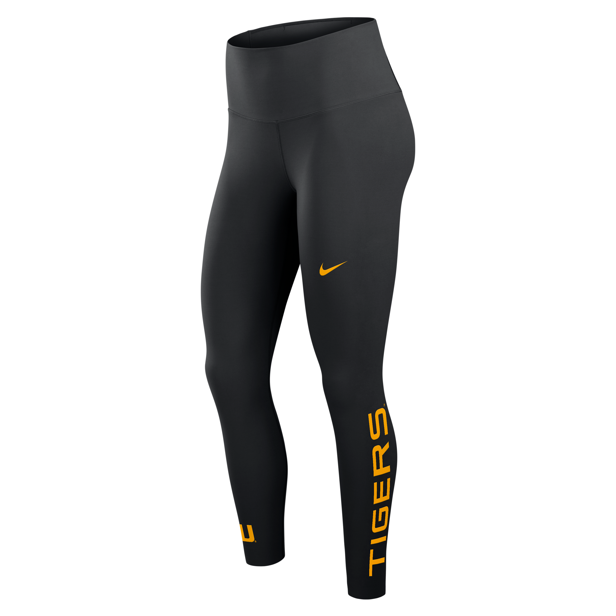 LSU Zenvy Nike Women's Dri-FIT College High Rise 7/8 Leggings in Black | 02OV00ALSN-Y05