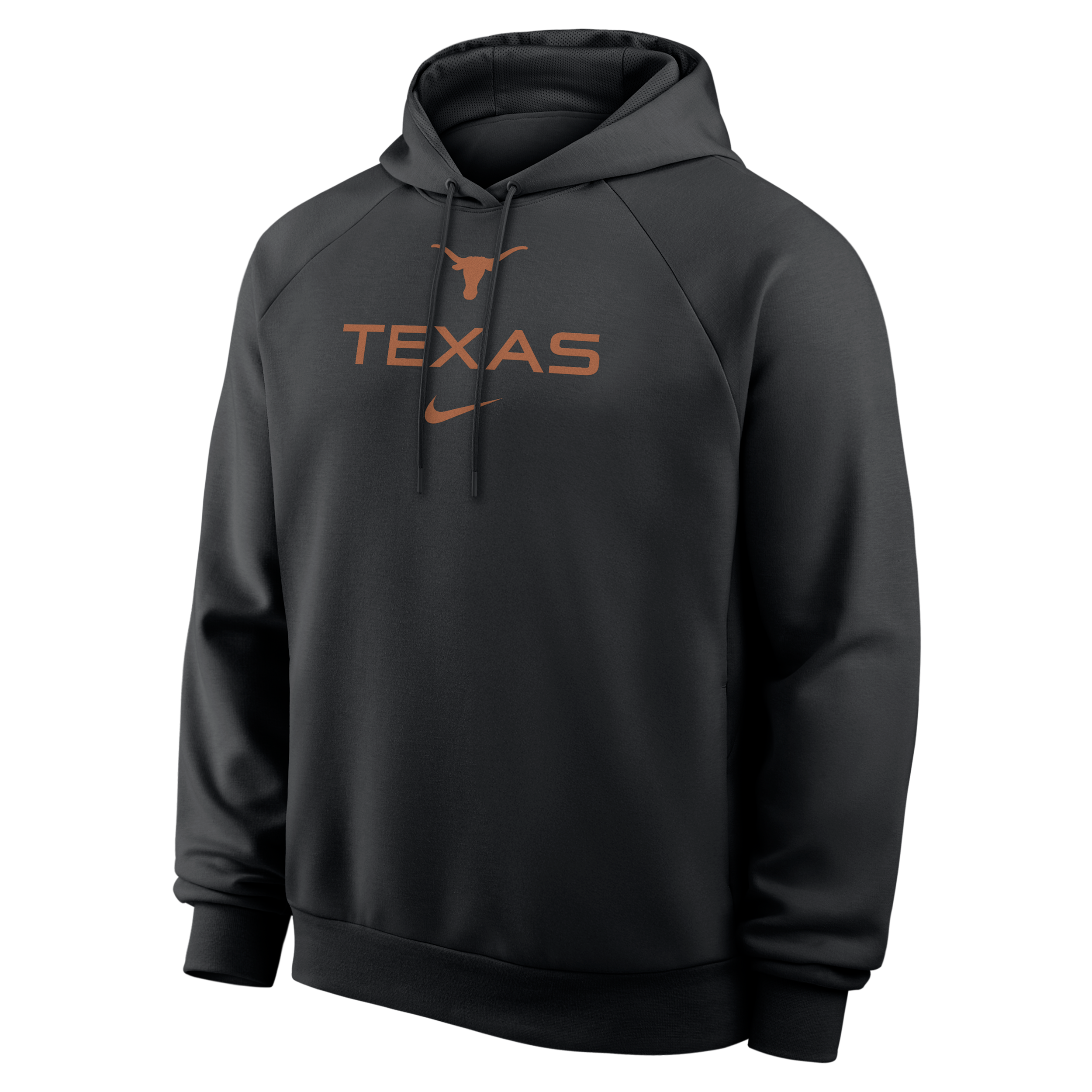 Texas Premium Performance Nike Men's Dri-FIT College Pullover Hoodie in Black | 03EJ00ATXE-YT6
