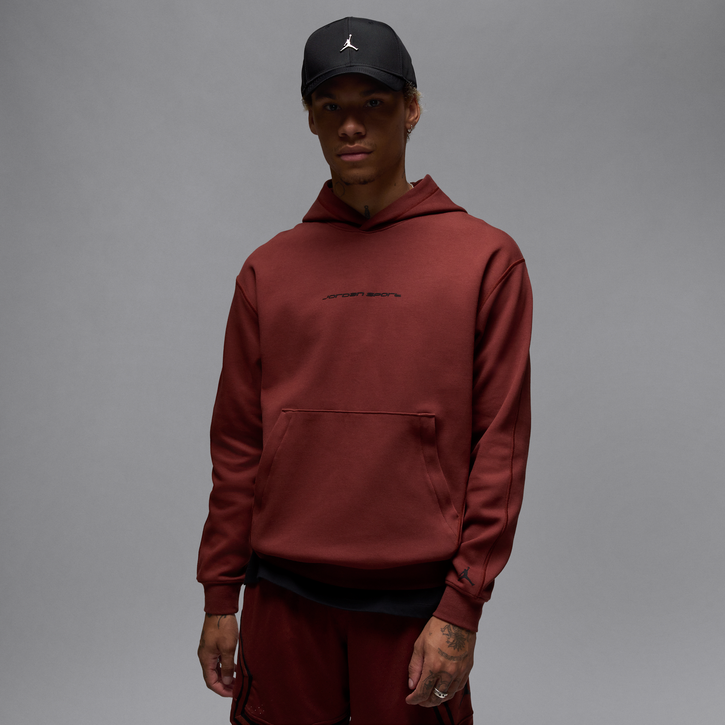 Shop Jordan Men's Sport Hoop Fleece Dri-fit Pullover Hoodie In Brown