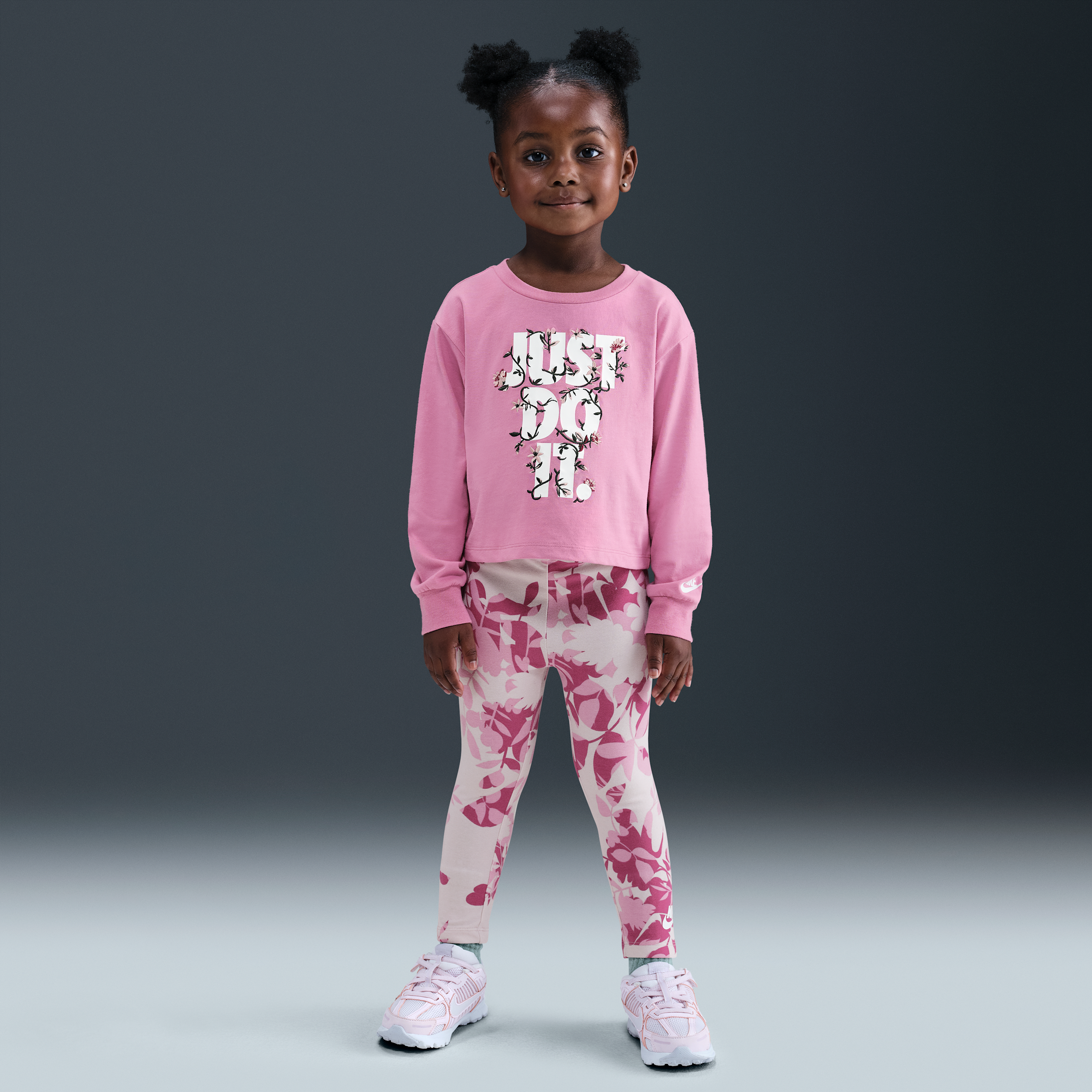 Nike Toddler Printed Club Long Sleeve T-shirt And Leggings Set In Pink