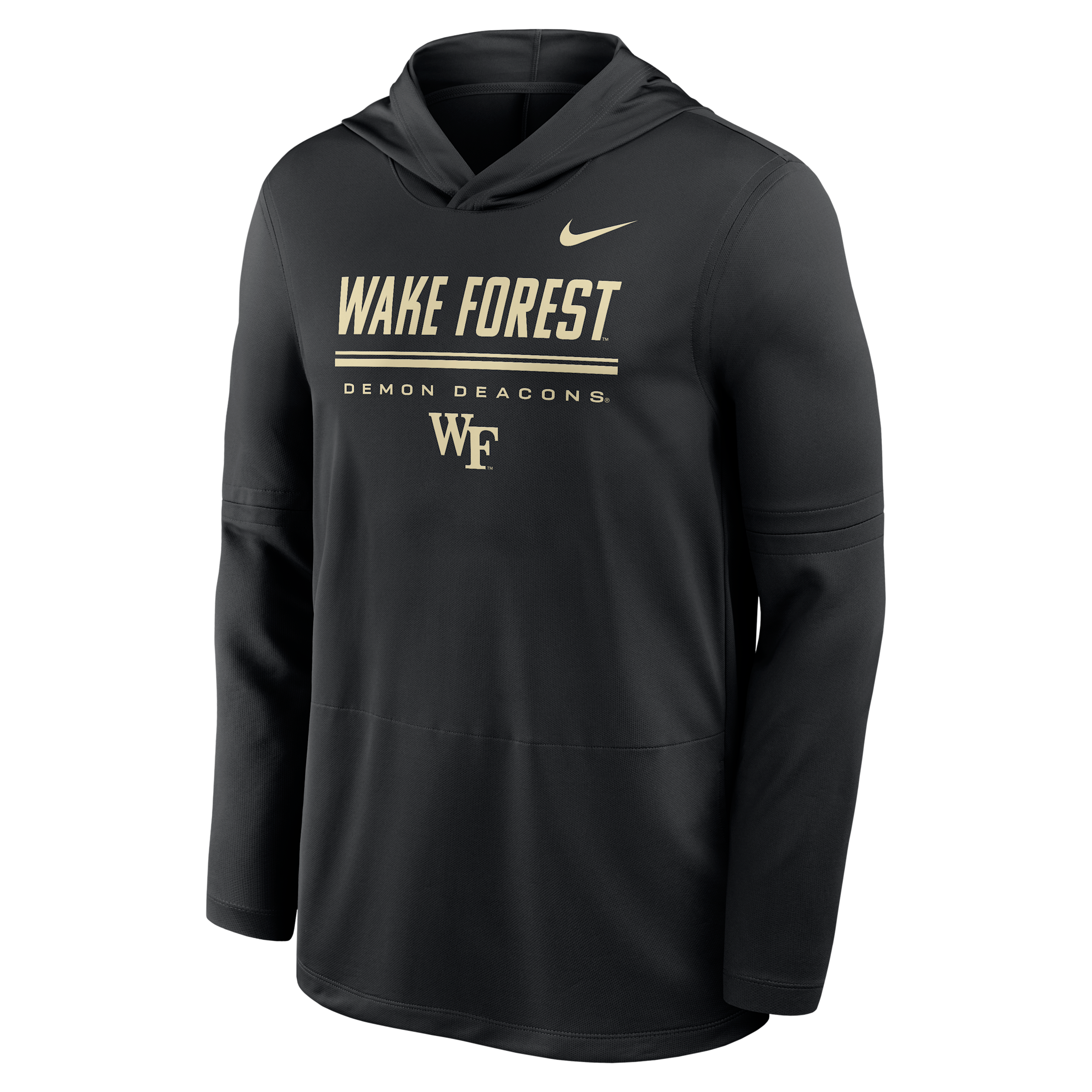 Wake Forest Sideline Nike Men's Dri-FIT College Long-Sleeve Hooded Top in Black | IV7976-010