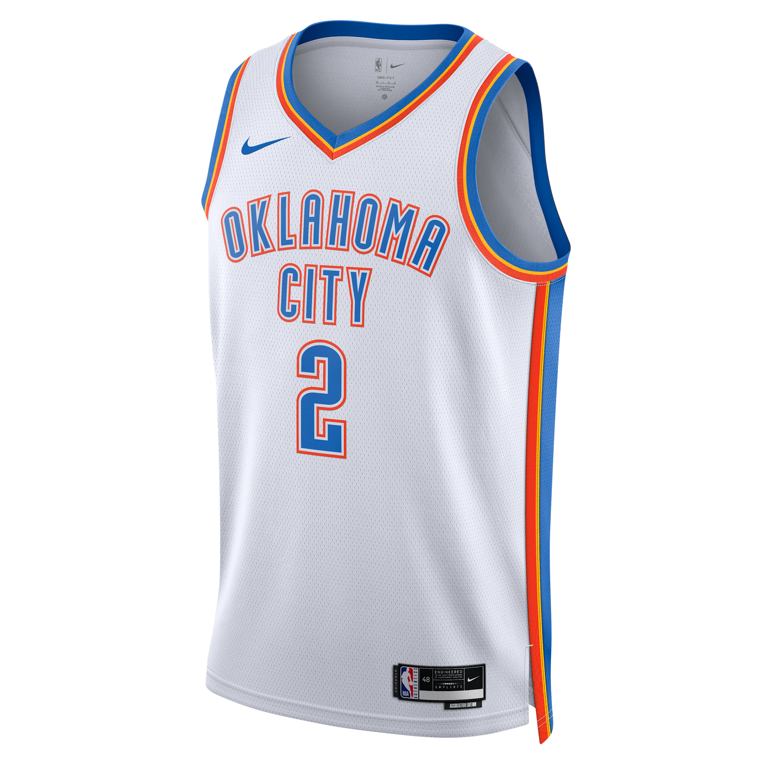 Shai Gilgeous-Alexander Oklahoma City Thunder 2022/23 Association Edition Nike Men's Dri-FIT NBA Swingman Jersey in White | DN2088-100