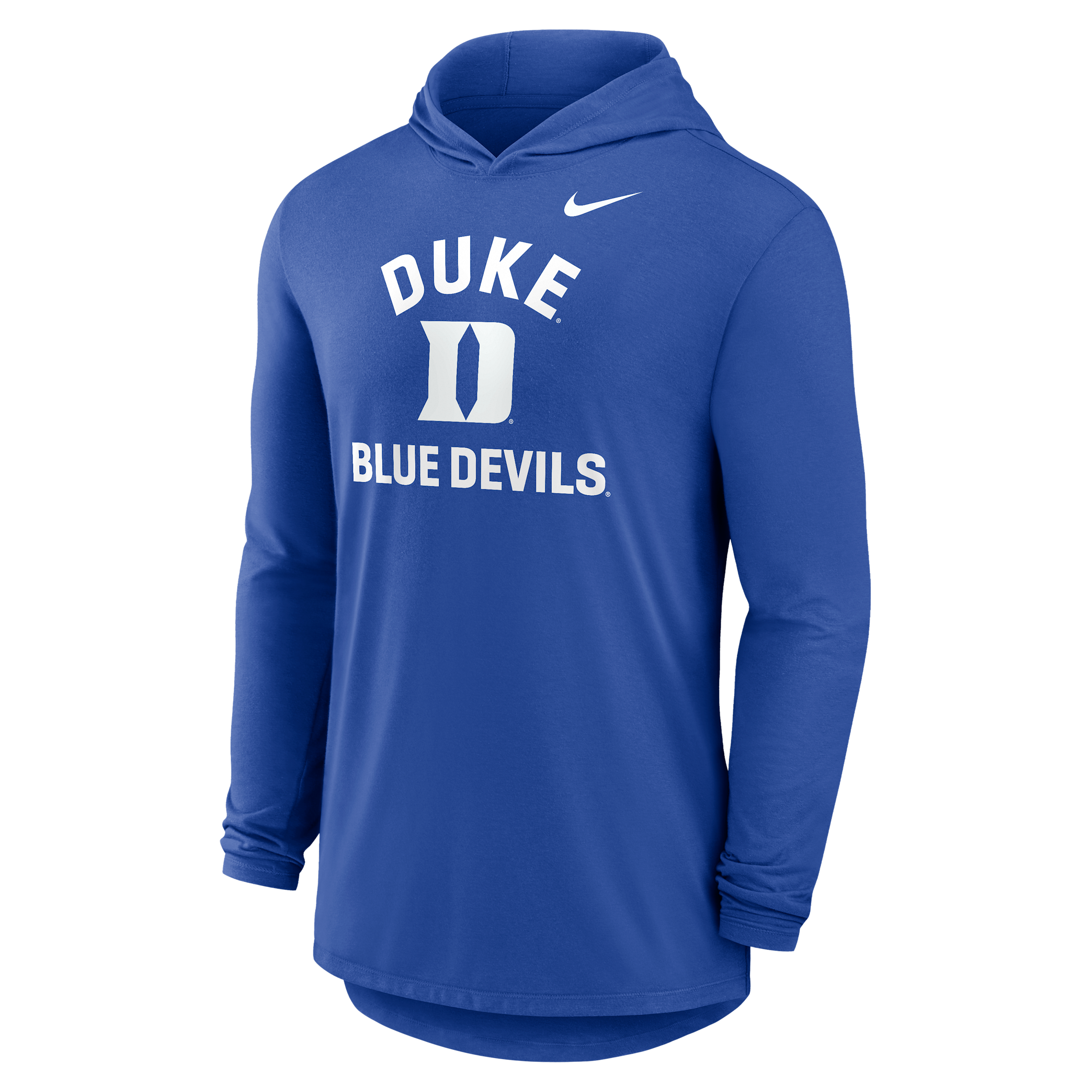 Nike Men's Royal Duke Blue Devils Primetime Arch Tri-Blend Dri-fit Long Sleeve Hooded T-Shirt - Royal