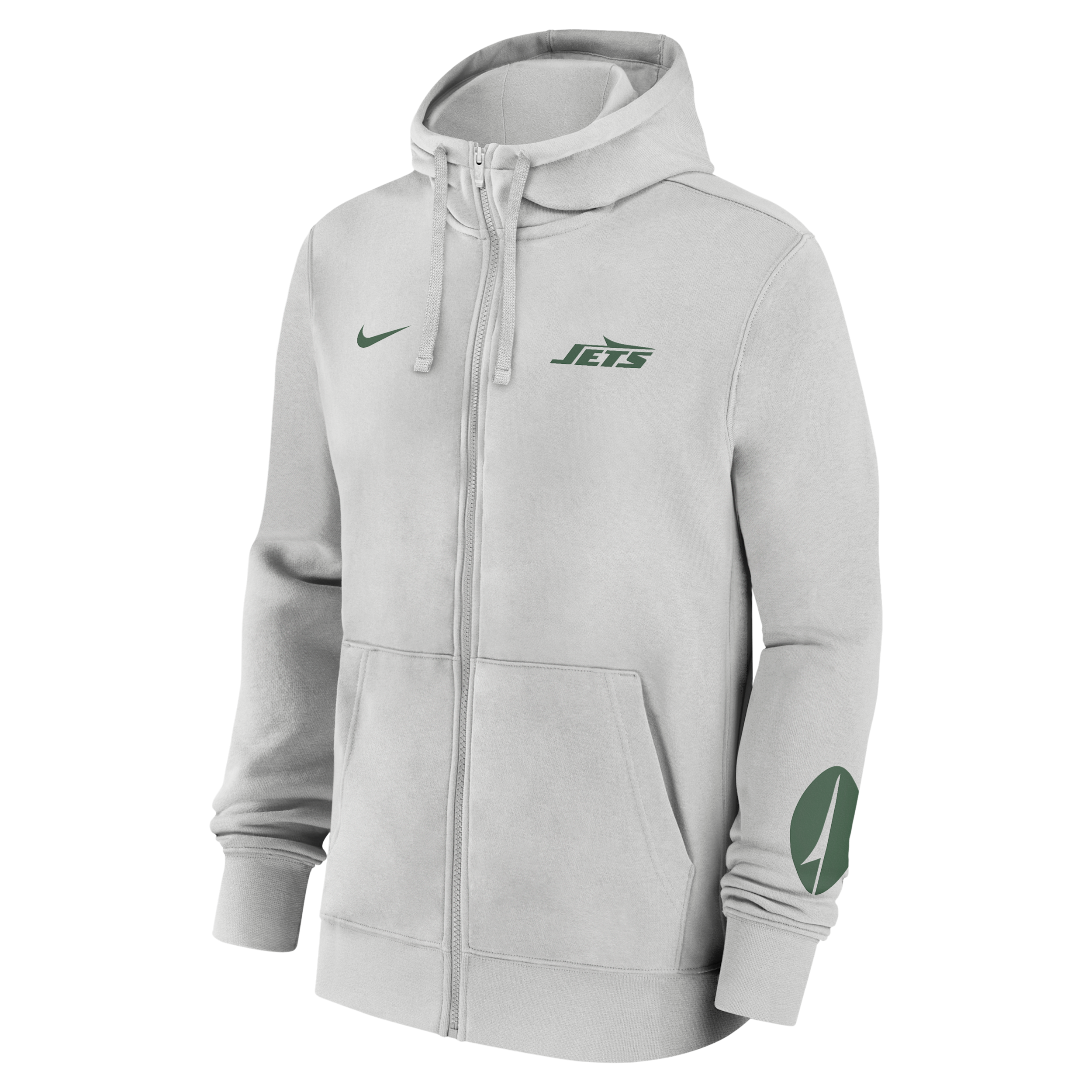 New York Jets Club Nike Men's NFL Full-Zip Hoodie in Grey | 01NC0BB72-1LR